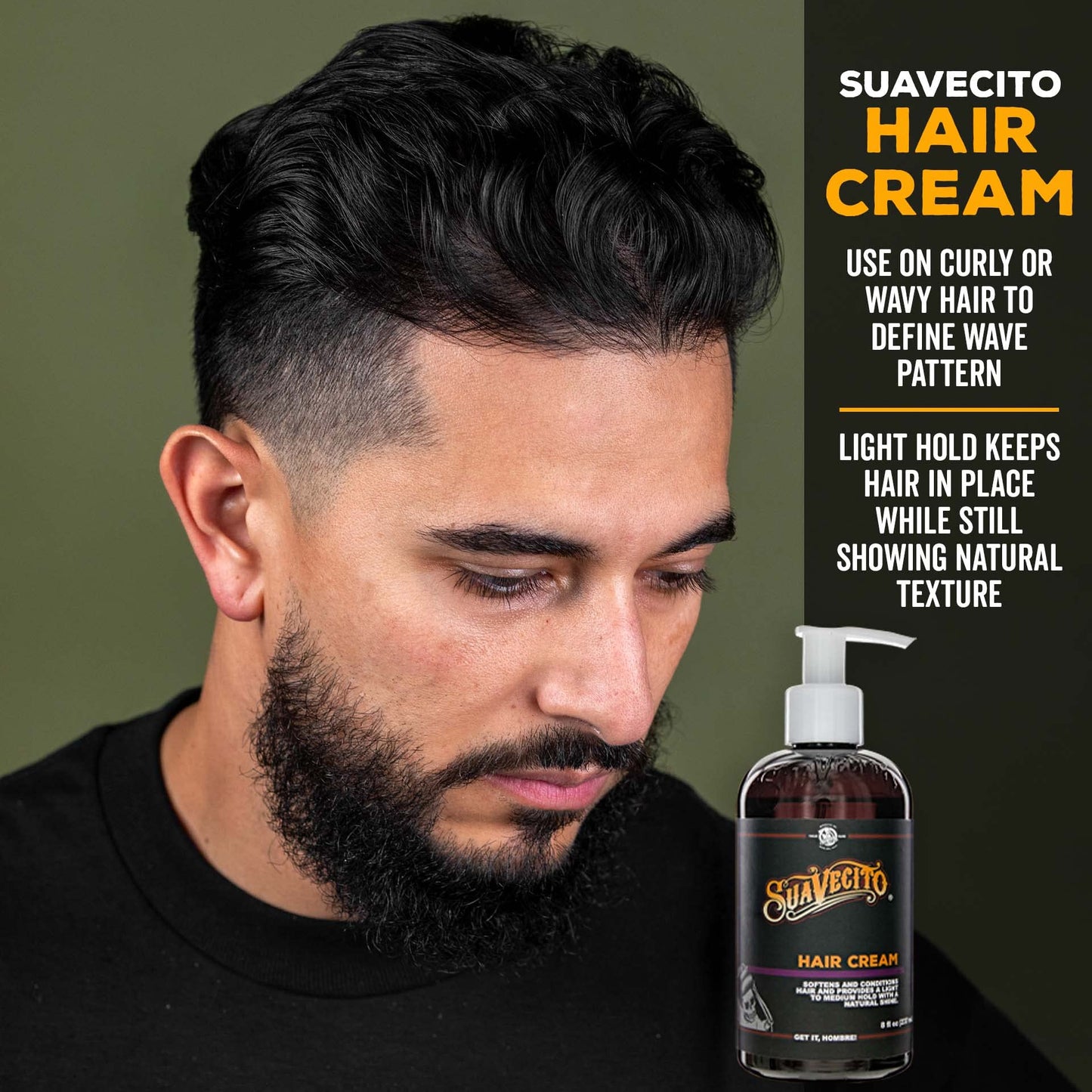 Light to Medium Hold Hair Cream by Suavecito for Men - 8 oz Cream