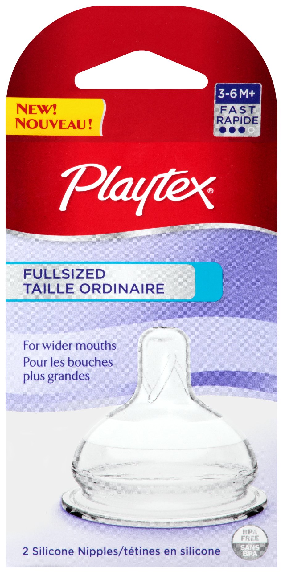 Pezón de Tamaño Completo Playtex Transparente Flujo Rápido (2 Unidades)