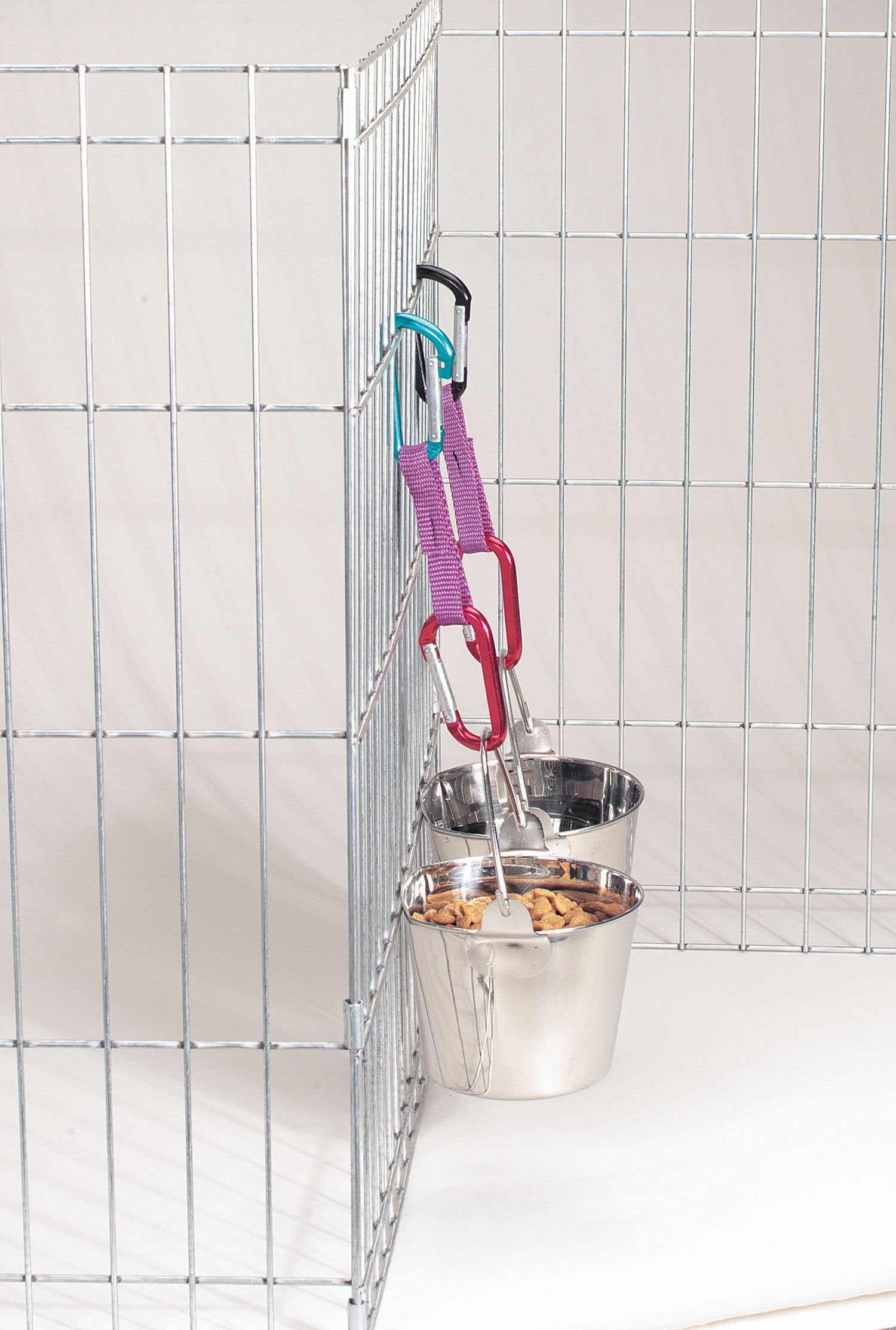 Cubos Planos de Acero Inoxidable Pro Select 6 Pulgadas para Vallas, Jaulas, Cajas o Perreras 2 Cuartos