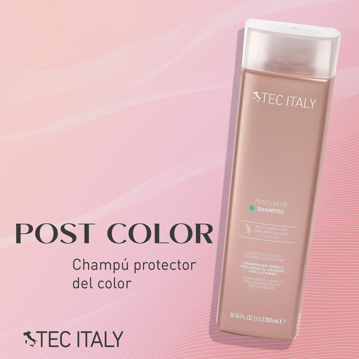 Shampoo TEC ITALY Rojo Prolonga el Color para Cabello Teñido