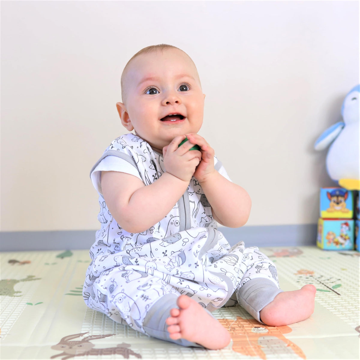 Manta portátil para bebé Mama Cheetah: Saco de dormir para niños pequeños con pies, 2T, 0.5 TOG, algodón orgánico, unisex, paquete de 3