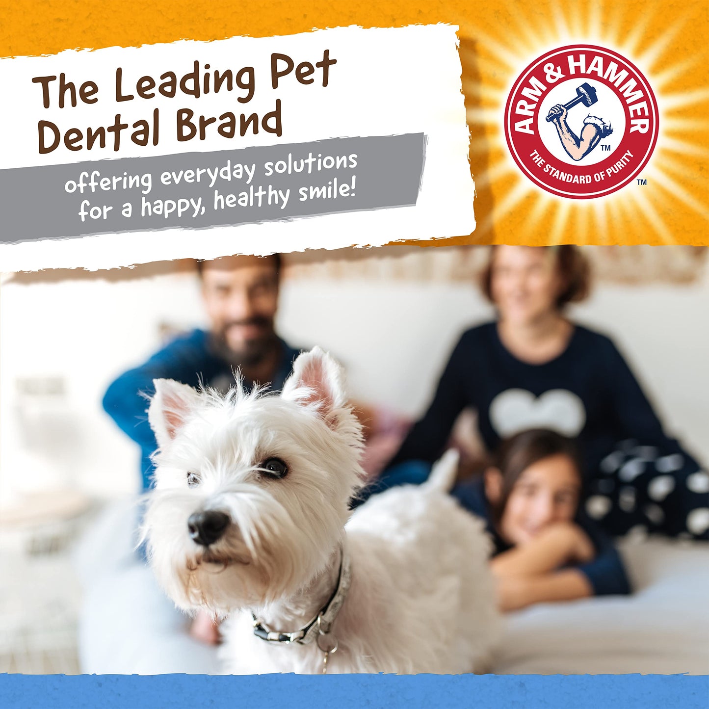 Arm & Hammer for Pets Nubbies TriBone Dog Dental Toy| Best Dog Chew Toy for Moderate Chewers | Dog Dental Toy Helps Reduce Plaque & Tartar | Peanut Butter Flavor Baking Soda