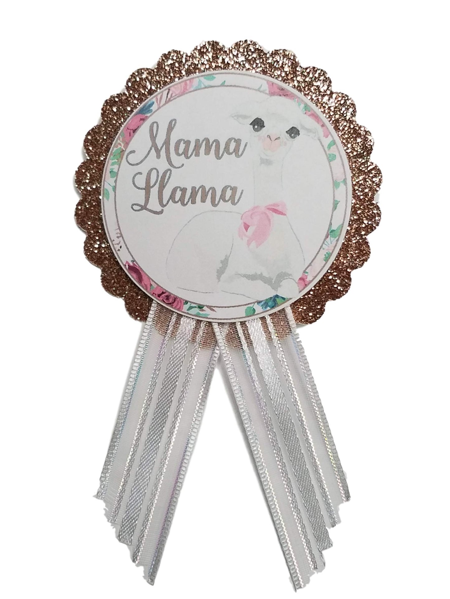 Llama Baby Shower - Pines temáticos o faja para nuevos padres y familiares para llevar en la revelación de género, Una talla, cartulina y satén