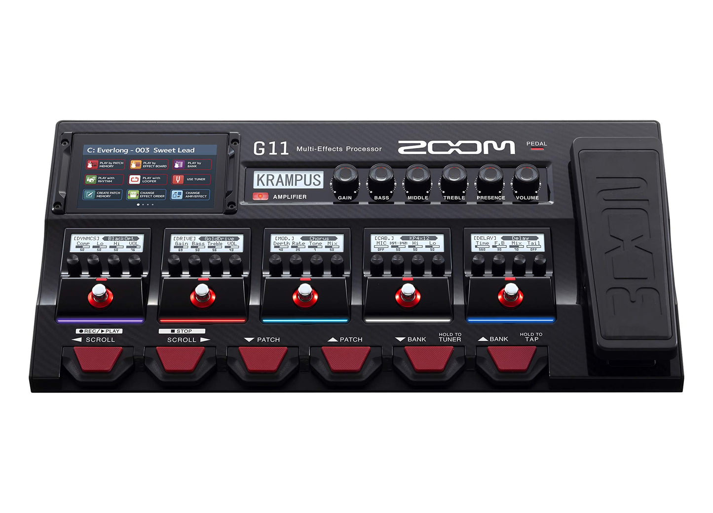 Procesador Multiefectos Zoom G11 con Pedal de Expresión para Guitarra Eléctrica