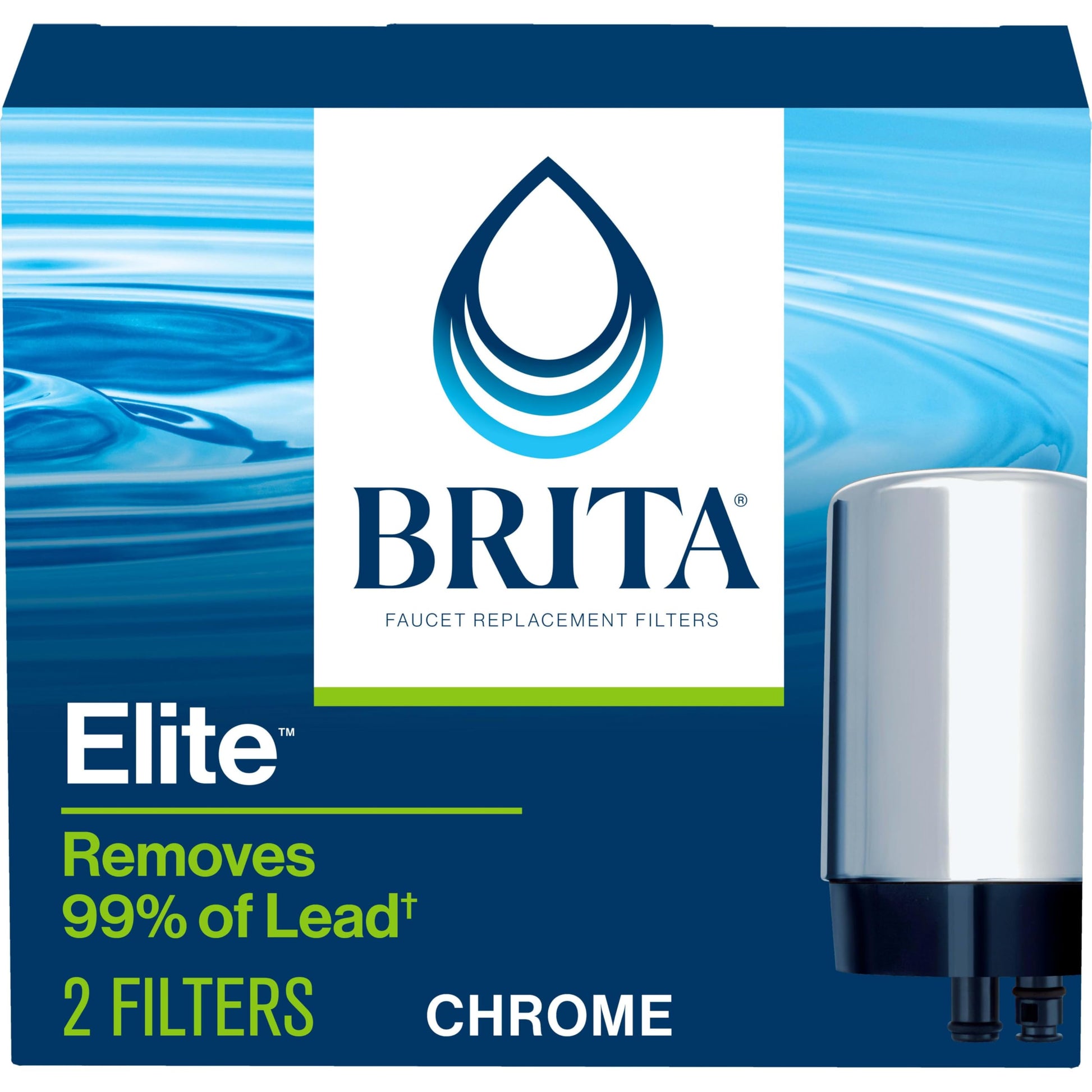 Brita Repuesto para filtro de agua en el monomando, Paquete de 2, Cromado