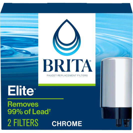 Brita Repuesto para filtro de agua en el monomando, Paquete de 2, Cromado