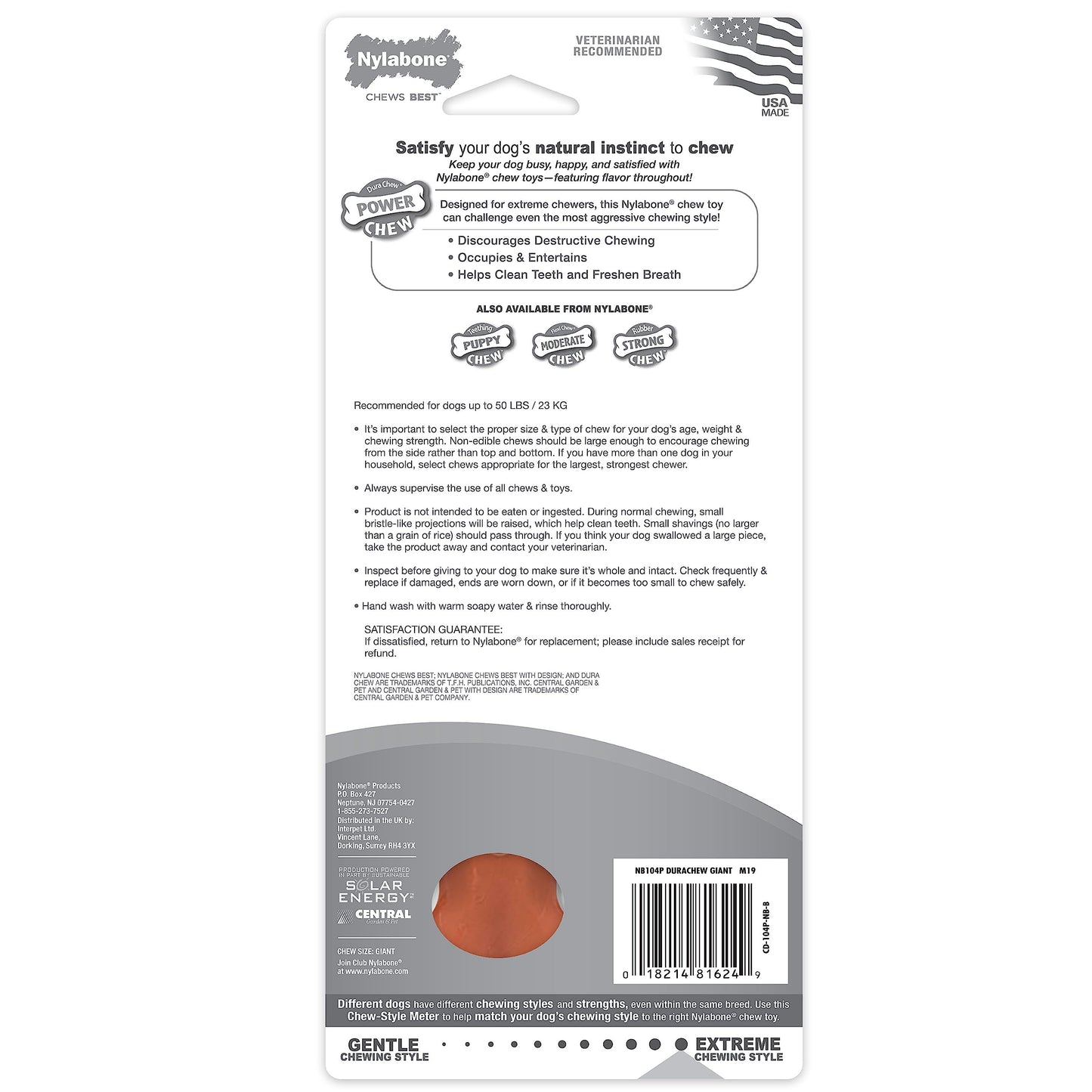 Juguete Masticable de Hueso Nylabone Sabor Bacon Grande