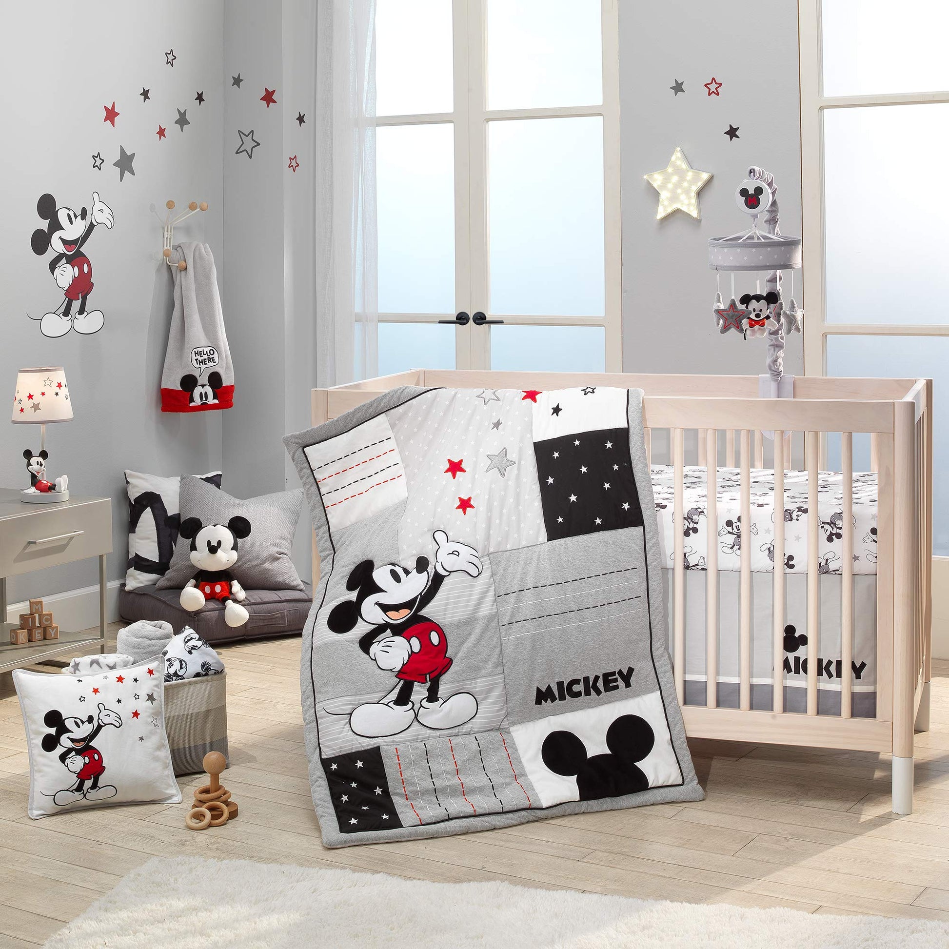 Lambs & Ivy Disney Baby Magical Mickey Mouse Musical Baby Crib Mobile - Grey