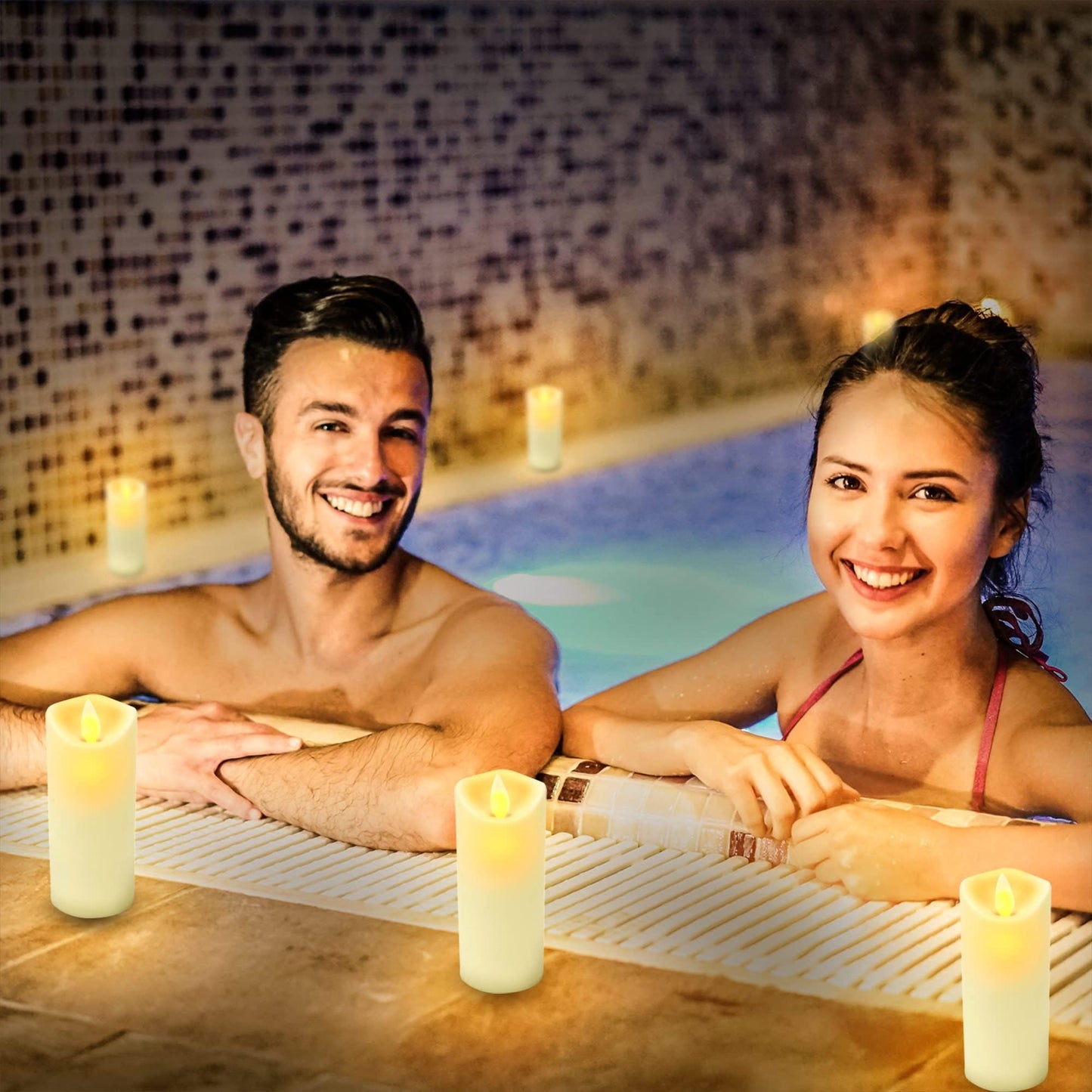 Velas LED Grandes Redlemon Amarillas con Flama Realista y Baterías AA Incluidas 100% Seguras Ecológicas