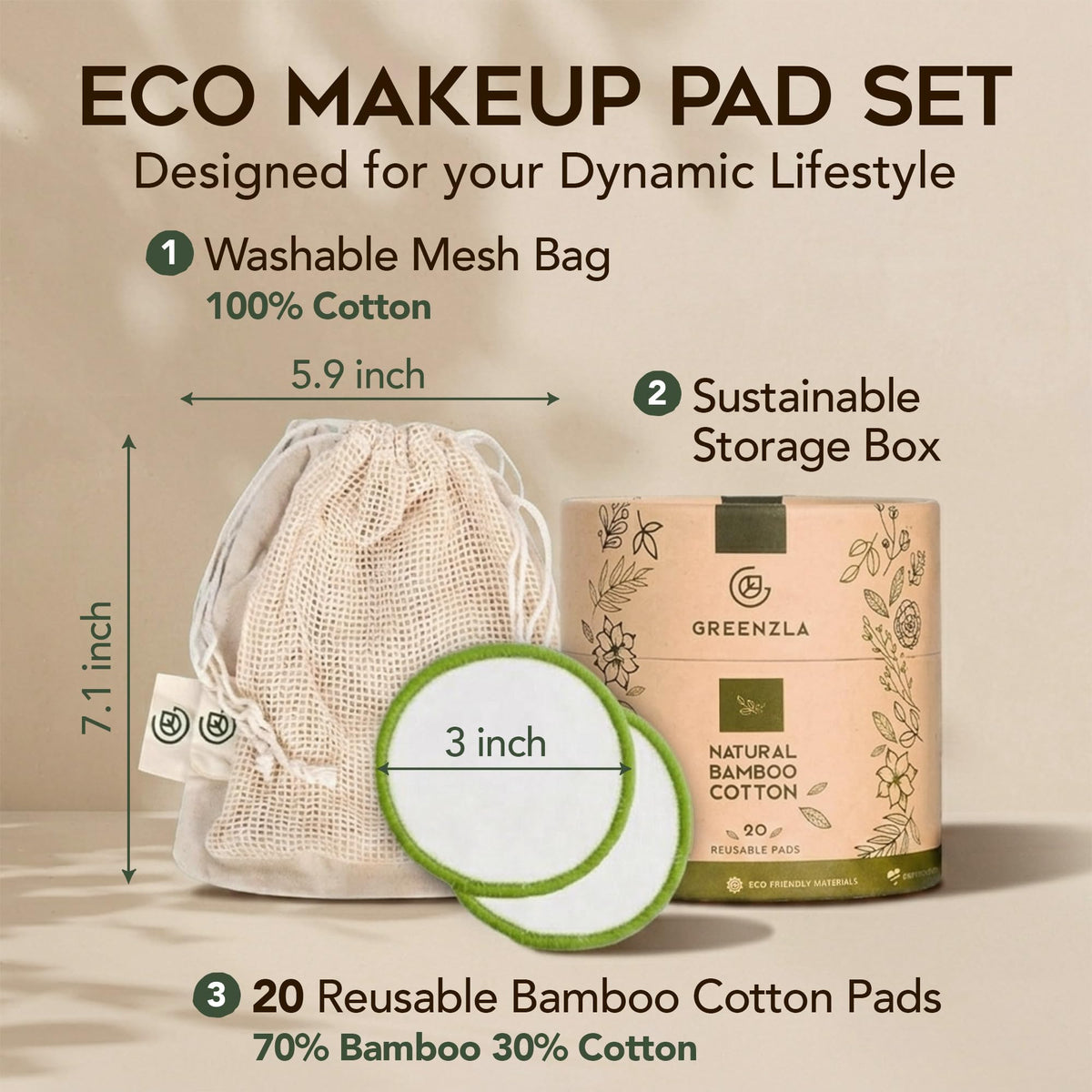 Almohadillas Removedoras Reutilizables Greenzla Naturales y Orgánicas para Todo Tipo de Pieles