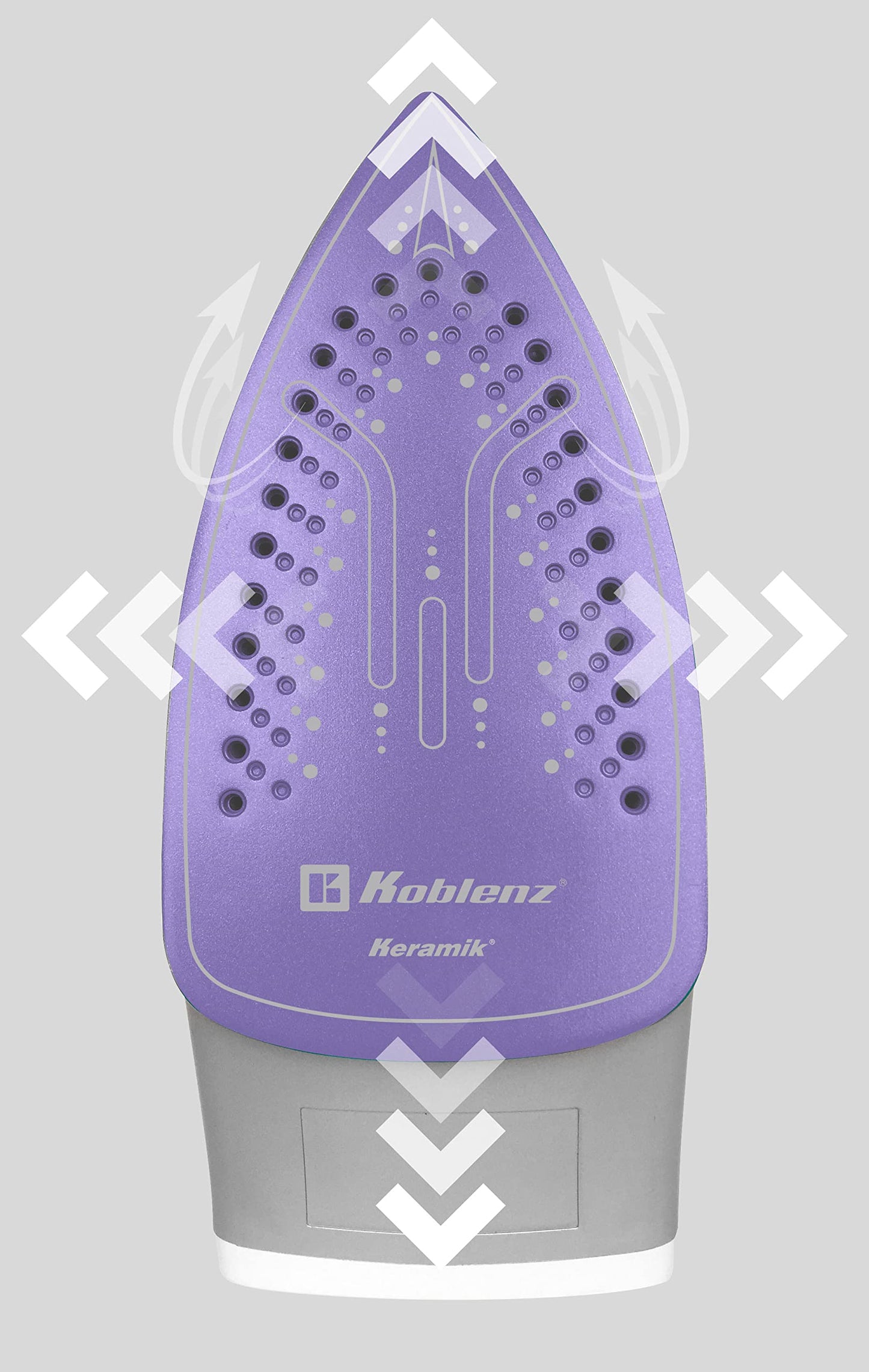 Plancha de Vapor Koblenz Lila Plata Ultra Keramik Pro 1200W Suela Cerámica Anti-calc 220ml
