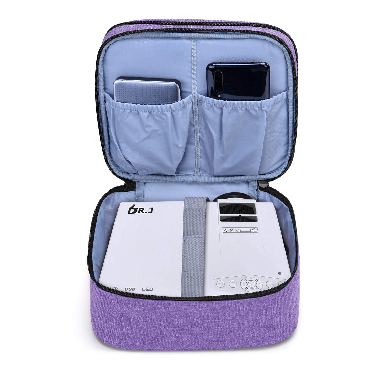 (Purple) - Luxja Carrying Bag for DR.J Mini Projector, Portable Case for Mini Projector and Accessories (Fits Most Major Mini Projectors), Purple