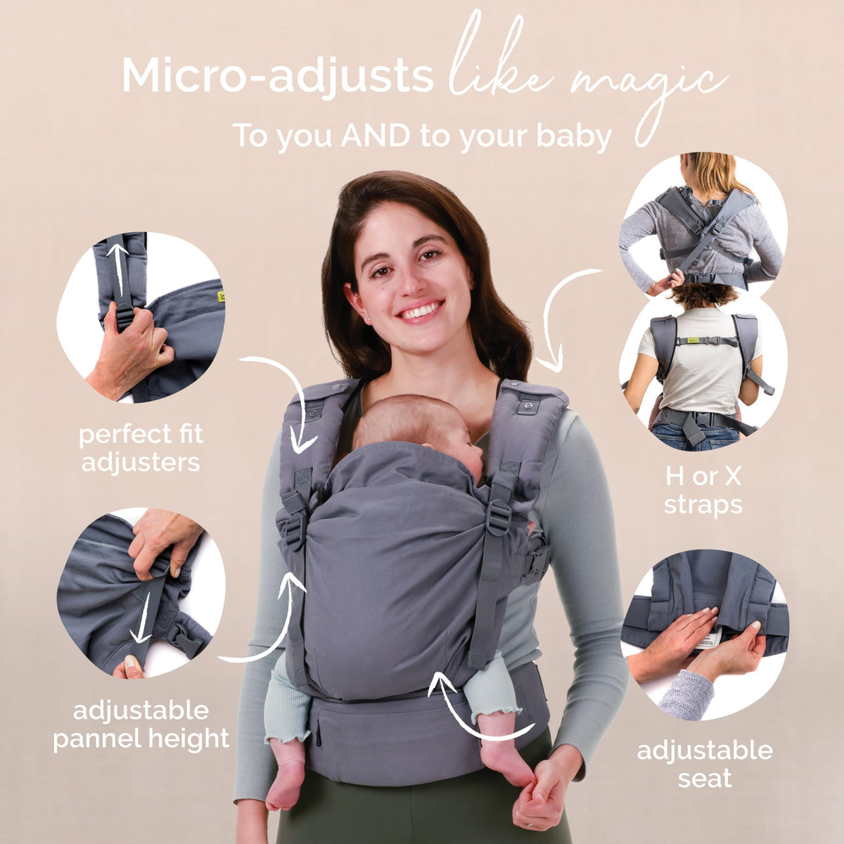 Mochila Evolutiva Portabebé Boba X (Grey)