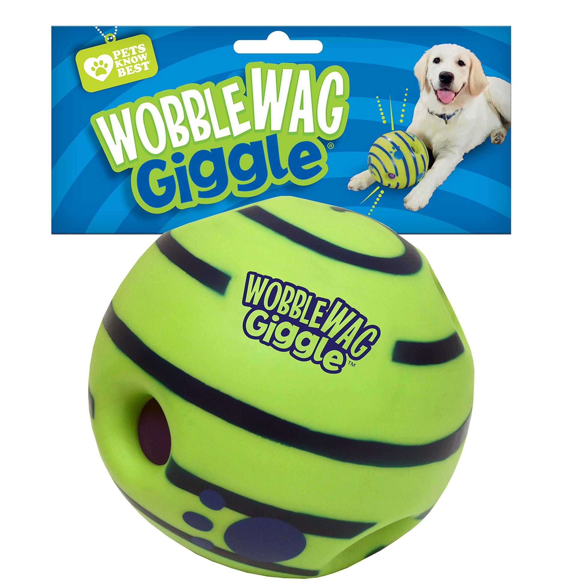 Pelota Interactiva Wobble Wag Giggle Verde con Sonidos de Risita para Perros