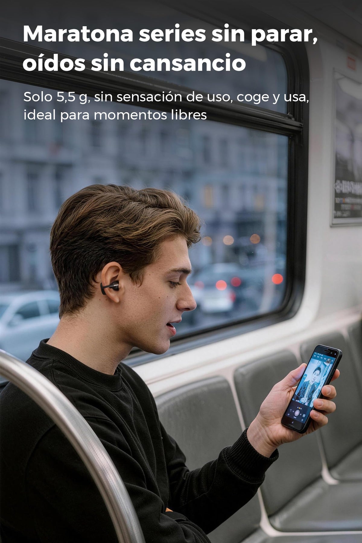 Audífonos Inalámbricos SoundPEATS Open Ear Bluetooth 6.0 Negro