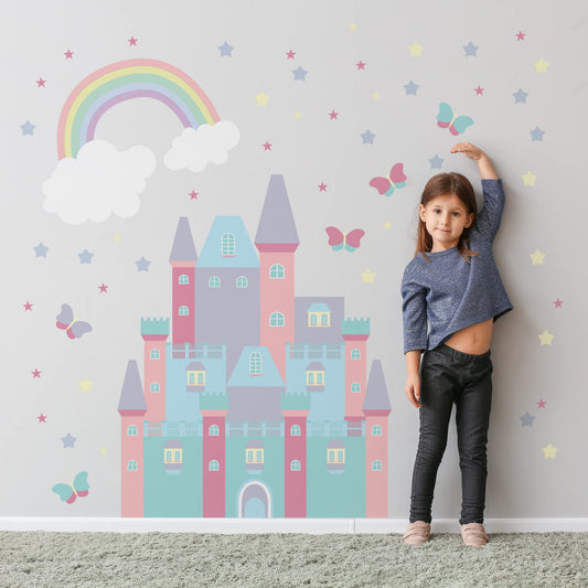 Calcomanía de Pared Castillo Gigante para Niñas y Niños