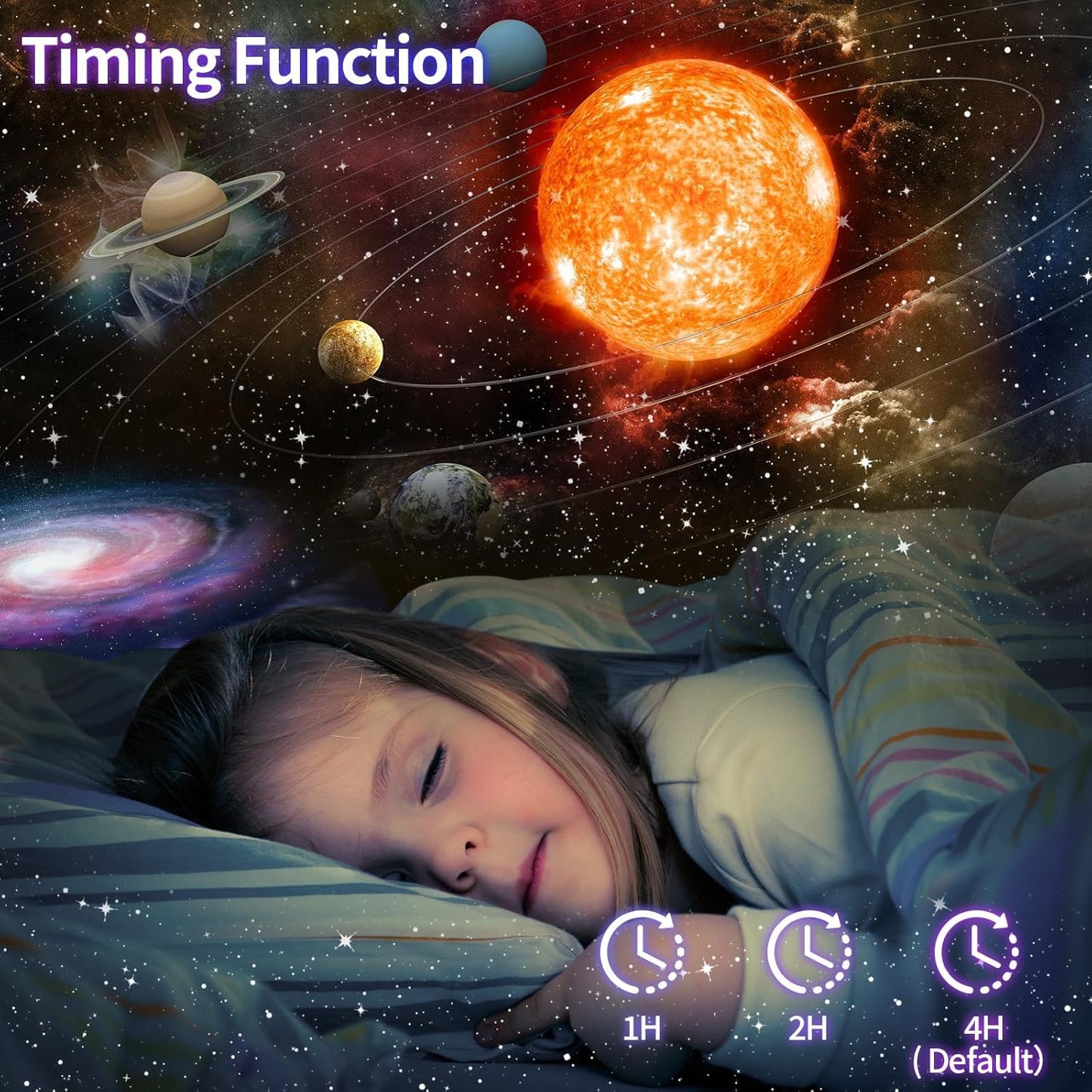 Orbislux Galaxy Projector Pro - Máquina de sonido para recámara, proyector de planetario 13 en 1 para niños y adultos con ruido blanco, altavoz de música Bluetooth, control remoto