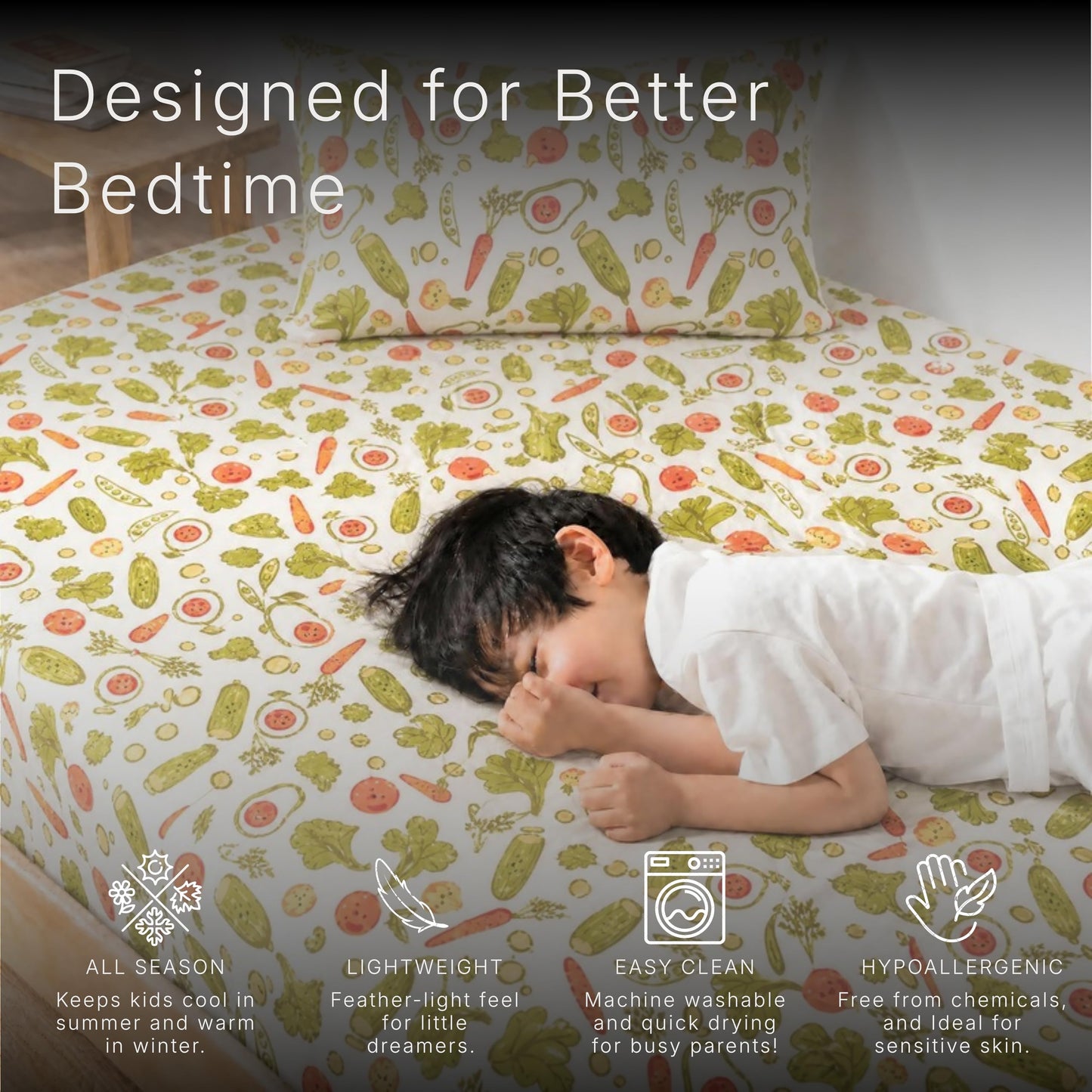 Salt Earth - Sábana bajera ajustable para niños, 100 % algodón, 210 hilos, sábana bajera individual, cama para niños, juego de cama de 2 piezas, 1 sábana bajera y 1 funda de almohada, sábanas