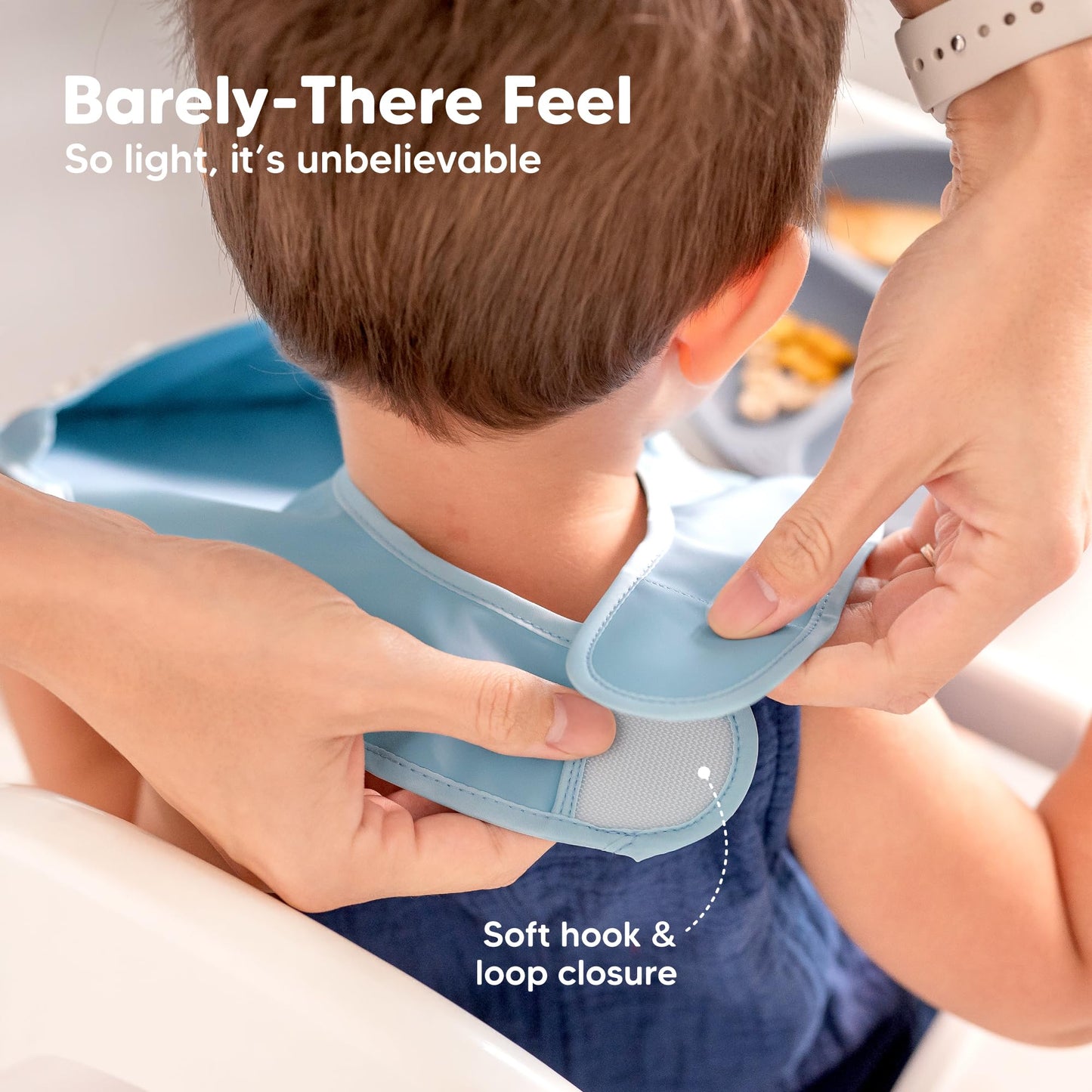 KeaBabies - Paquete de 3 baberos impermeables para comer – Baberos ligeros de alimentación para niños pequeños con gran colector de alimentos, a prueba de desorden, esenciales para comer bebés de
