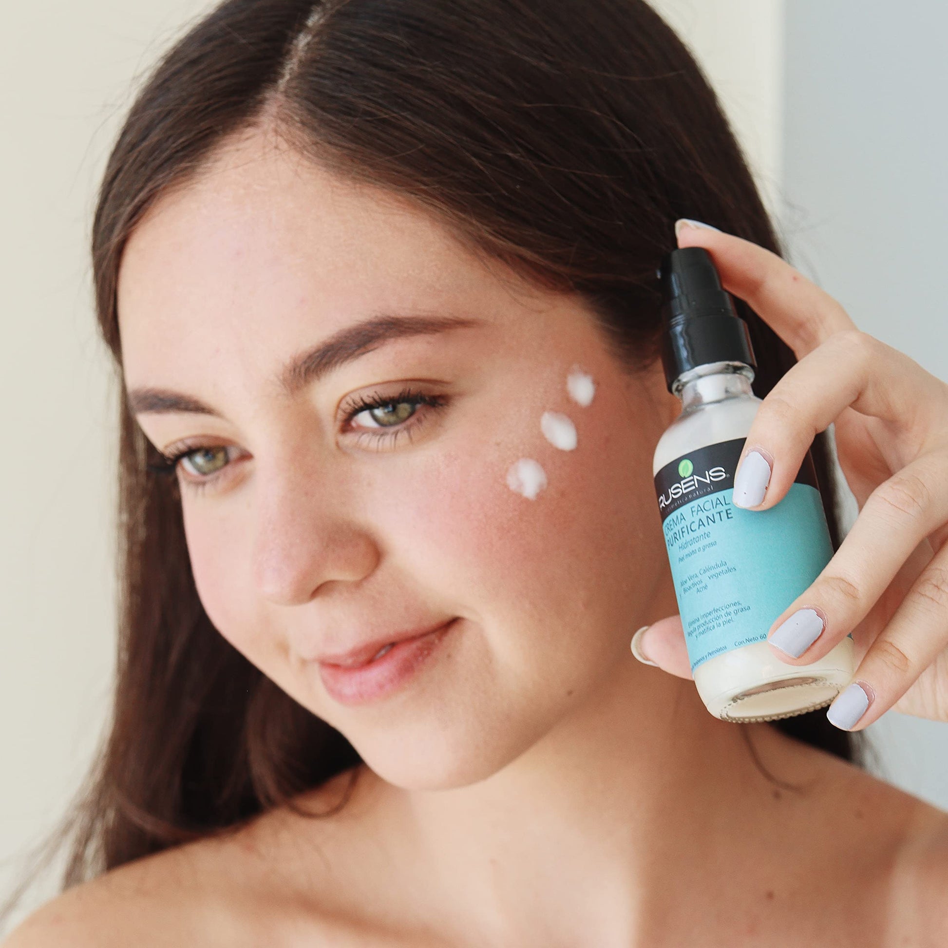 Rusens - Crema Facial Purificante, Matificante (Antiacné) 99% Natural, Ideal para Piel Grasa a Mixta con Tendencia a Acné, - Consistencia Ligera y de Rápida Absorción- Regula Producción de Grasa, Controla Barritos y Espinillas, Hidrata la piel.