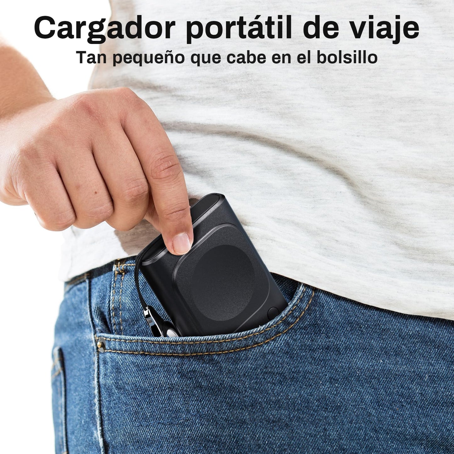 Cargador para Samsung Galaxy Watch 8/8 Classic/Ultra/7, Cargador portátil de 1800 mAh para Galaxy Watch FE/6/6 Classic/5/5 Pro/4/3/Active 2, para Samsung Gear S3/Sport Watch Charger con Llavero