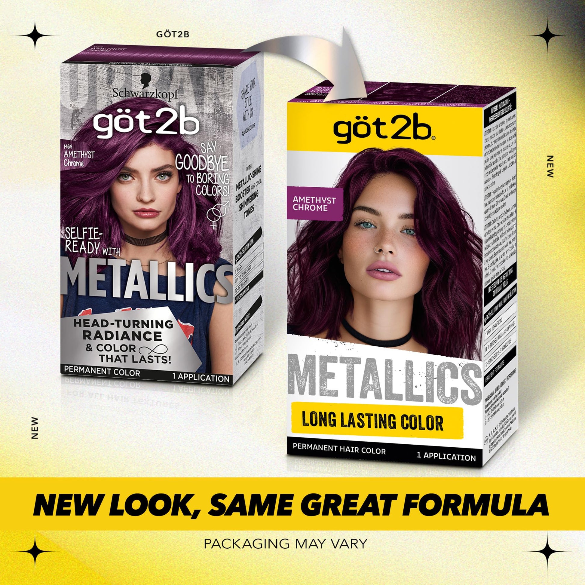 Got2B - Tinte permanente metálico para el cabello, M69, cromo amatista
