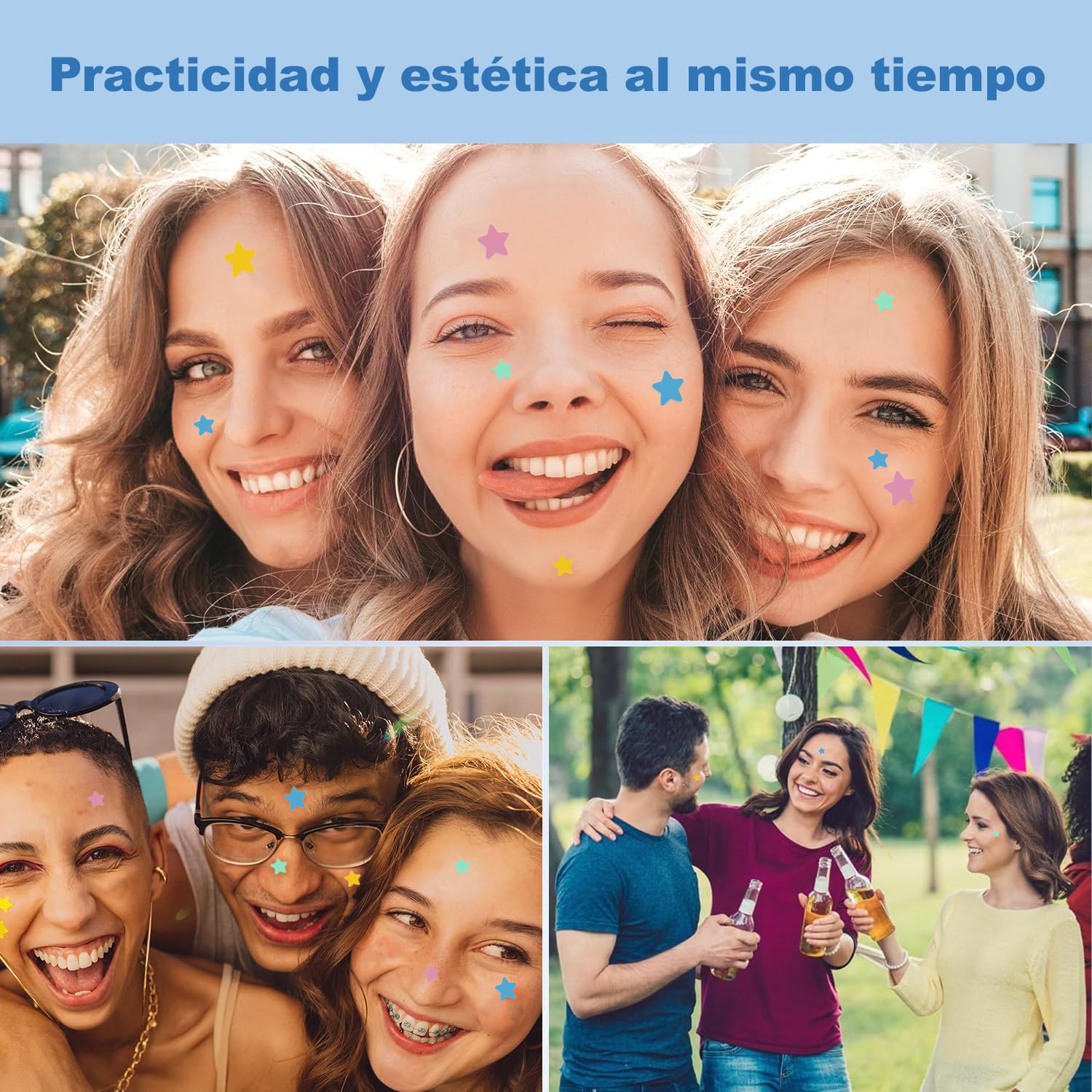 Parches para Acne,Pimple Patch,200 Almohadillas Hidrocoloides para Espinillas, Parches para Espinillas, Pimple Reduce Enrojecimiento,Forma de Estrella, Pueden Absorber la Secreción (Rojo)