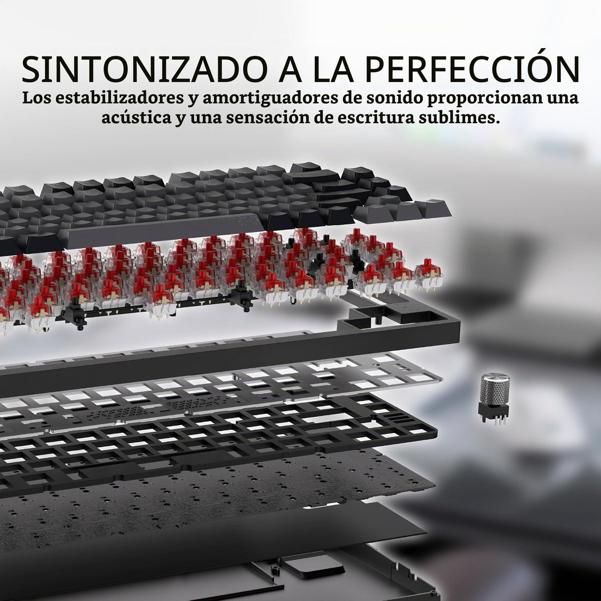 Teclado mecánico inalámbrico Corsair K65 blanco RGB intercambiable para Mac y iPad