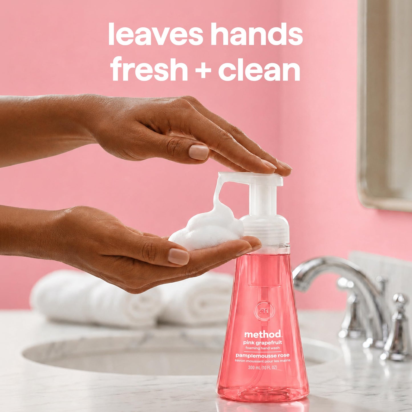 Foaming Hand Wash, Pink Grapefruit, 10 oz