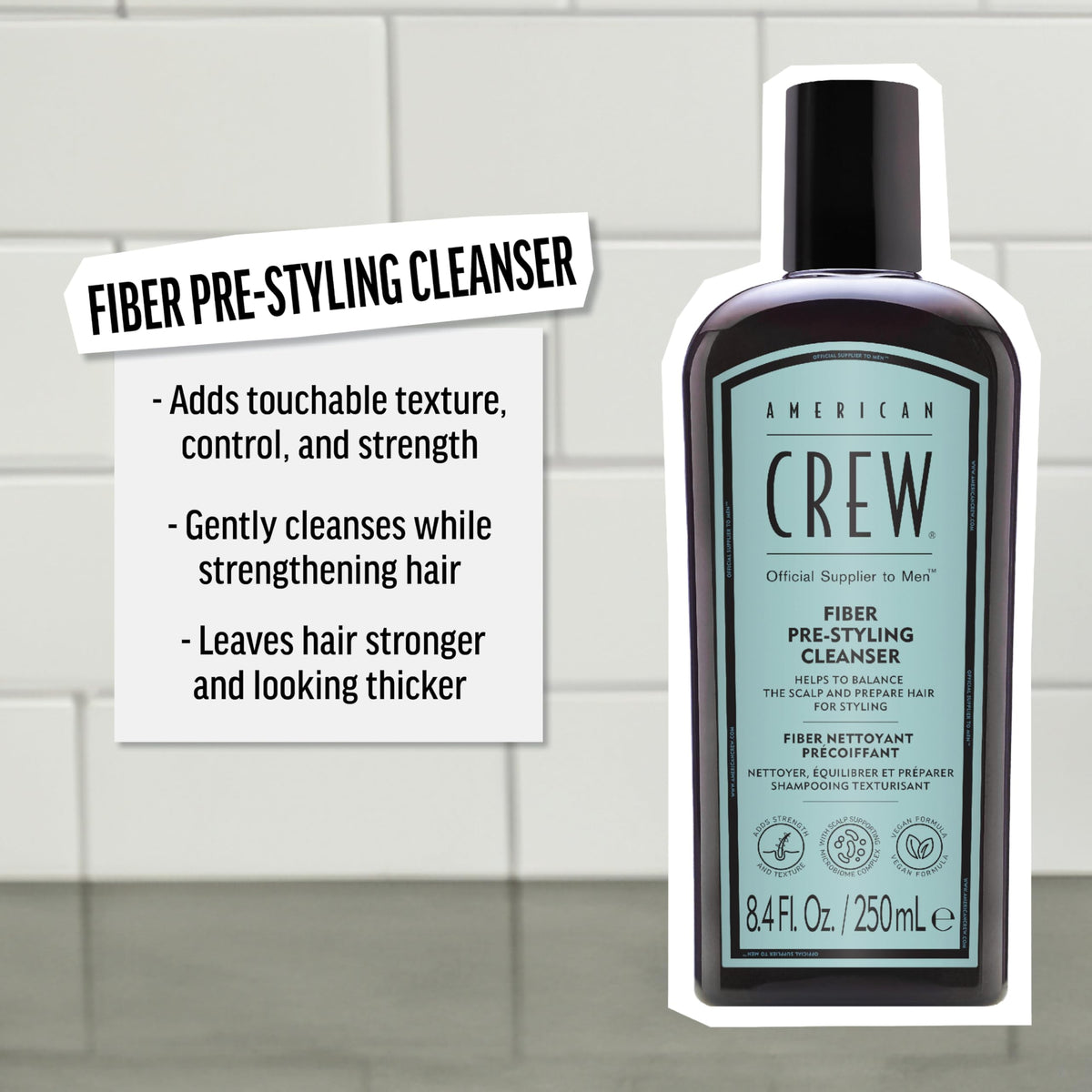 American Crew Shampo Fiber añade Fuerza y Textura al cabello 250ml