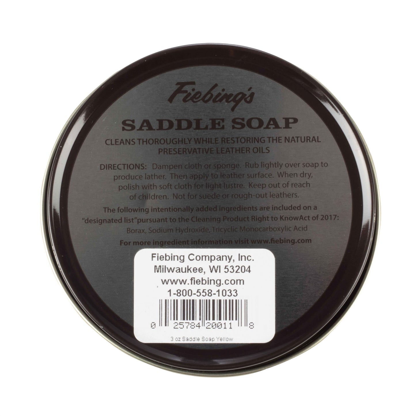 Fiebing’s Saddle Soap 100 g (3.5 oz) – Limpiador y Acondicionador para Cuero – Limpia y Pule en un Paso – Para Zapatos, Bolsos, Sillas de Montar y Artículos de Piel