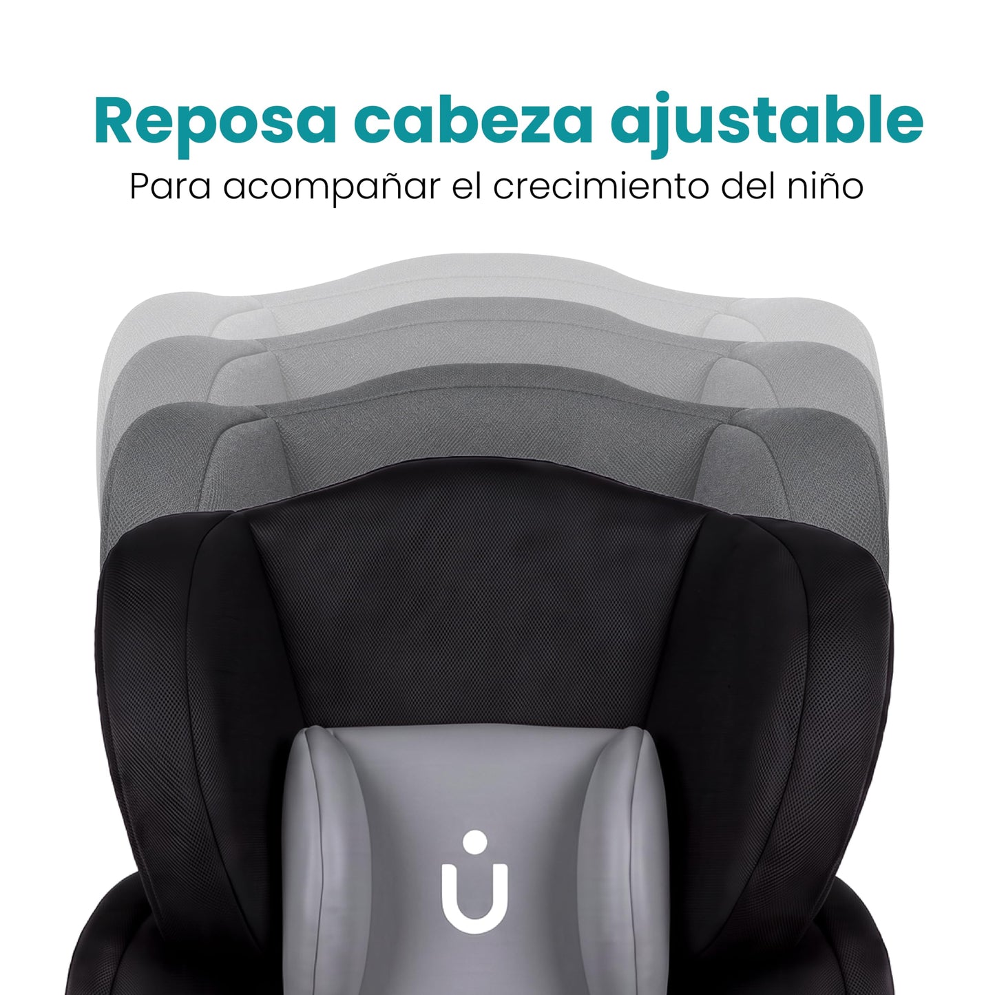 Amulay Autoasiento Booster ISOFIX Grupo 1-2-3, Convertible, Gris