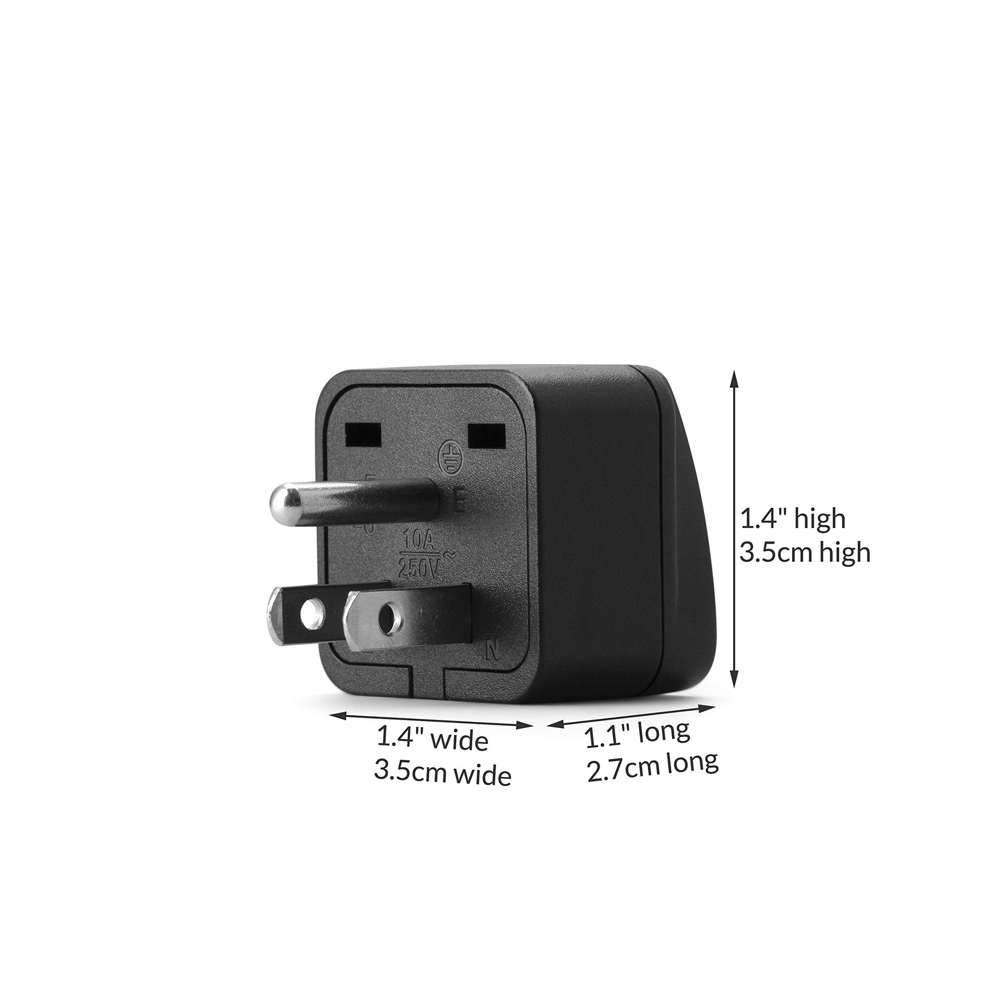 Adaptador de Enchufe de Viaje Unidapt Blanco de 3 Clavijas para Europa a EE. UU.