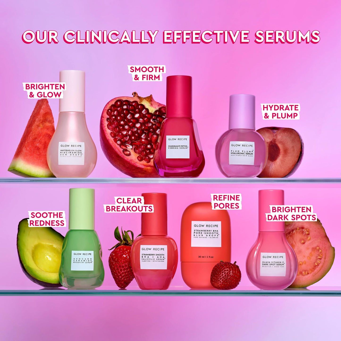 Glow Recipe Sérum Facial Péptidos de Cobre de Granada - Suero de Péptidos Reafirmante Rostro para Mujeres y Hombres Con Polipéptidos + Ácido Hialurónico - Suero Facial Hidratante y Rellenador para Sua