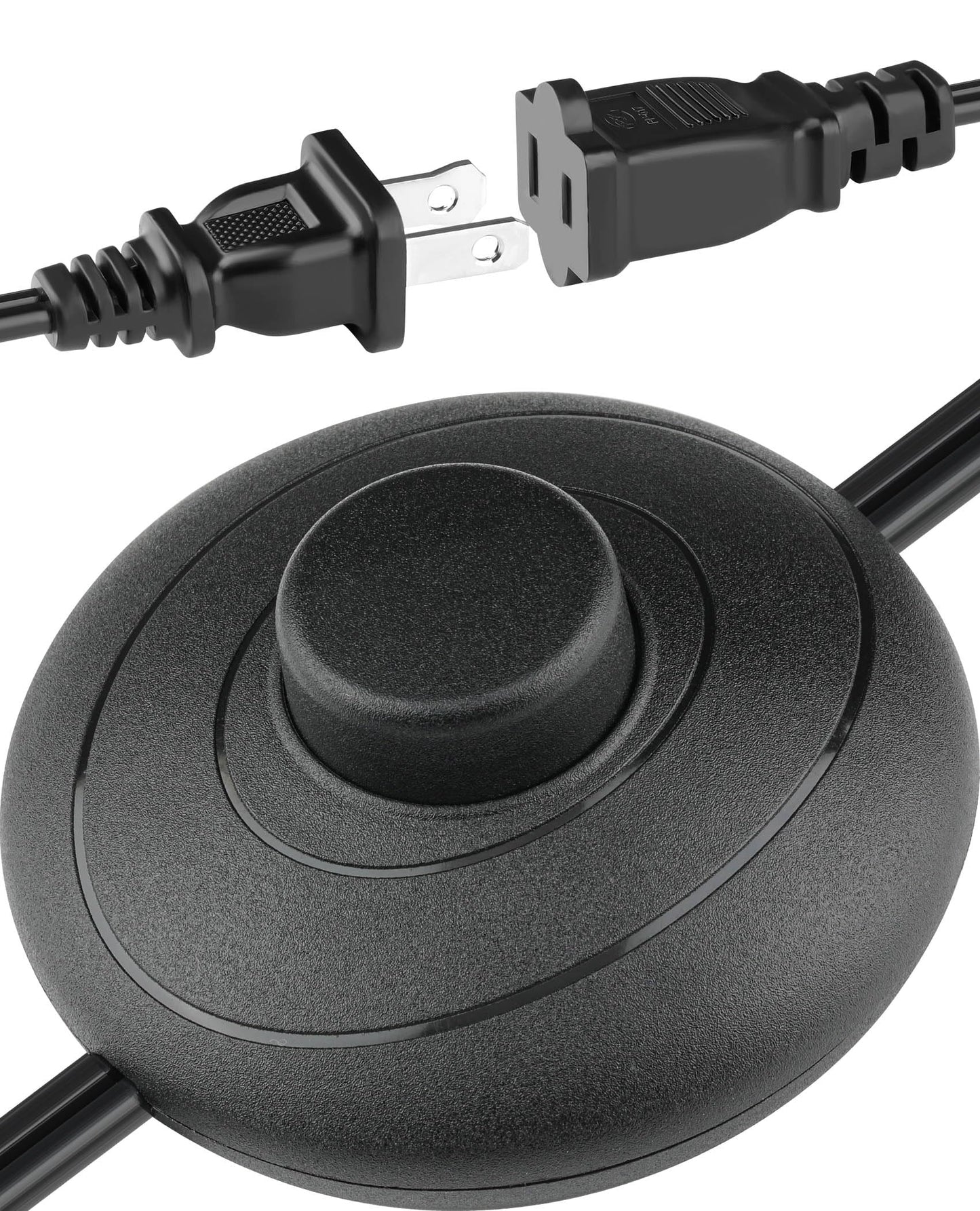 Coolneon - Interruptor de pie de apagado/encendido de 182.88 cm en el medio del cable de cierre, enchufe polarizado, AWG18 250 VAC cable de extensión para lámpara de pie, lámpara de mesa