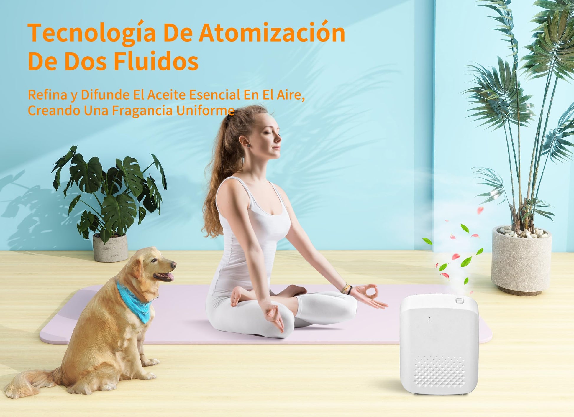 Difusor De Aire Con Bluetooth, Difusores Profesionales De Aceites Esenciales Sin Agua De Difusión De Fragancias Por Nebulización Con Botella De 400ml Para Casa Hotel (Enchufe de
