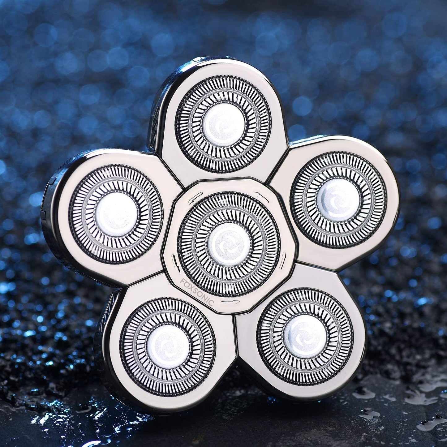 FOXSONIC Silvery - Cabezales de repuesto para afeitadora eléctrica para hombre, cabeza de repuesto de 6 cuchillas