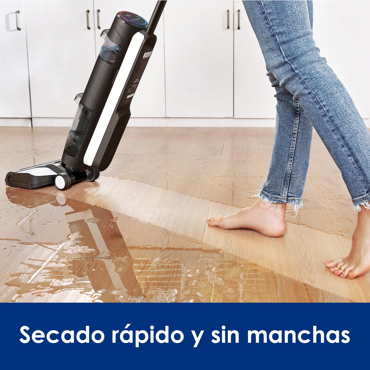 Tineco Floor One S3 Breeze - Limpiador inalámbrico de pisos de madera dura, aspiradoras ligeras en seco y mojado para limpieza de superficies múltiples con sistema de control inteligente