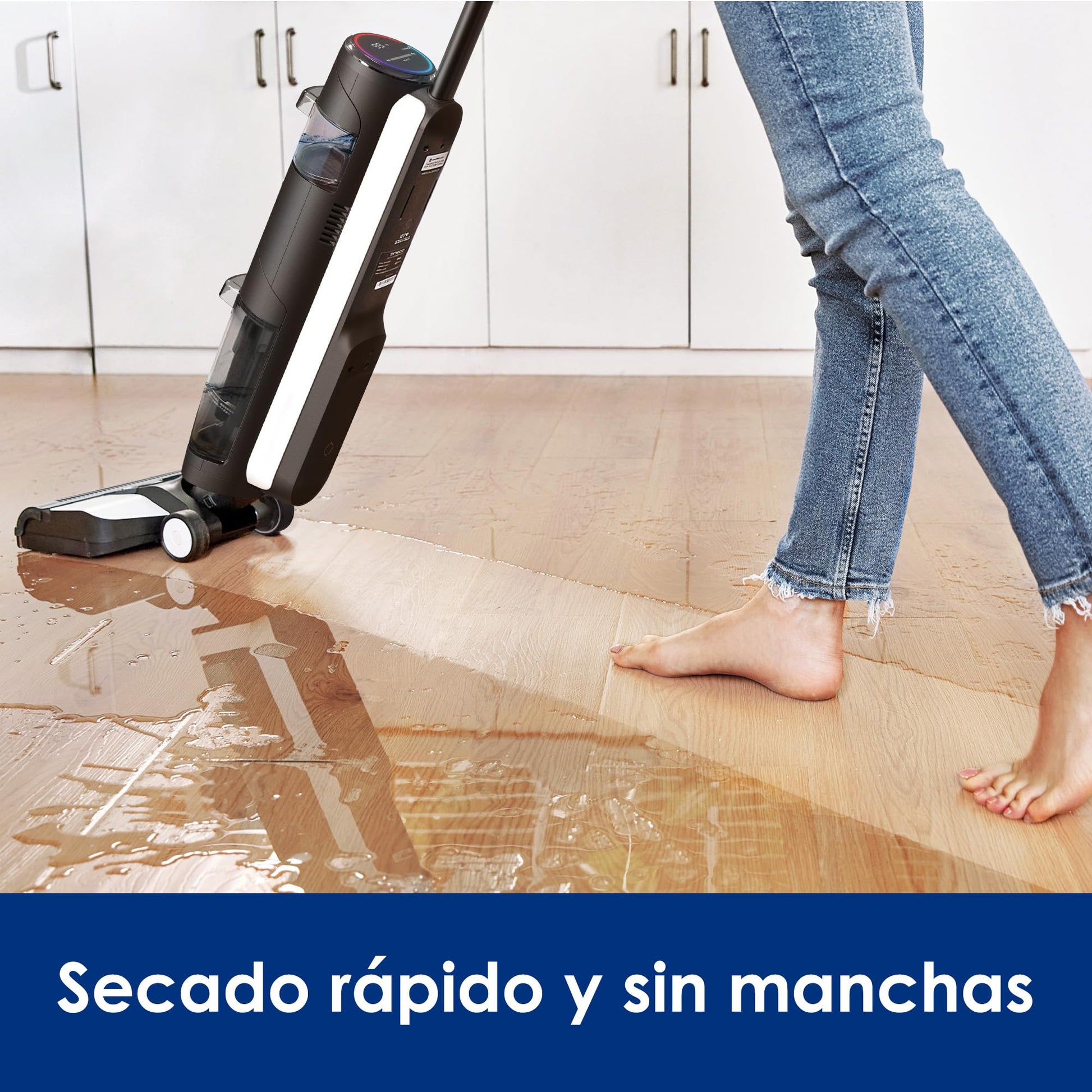 Tineco Floor One S3 Breeze - Limpiador inalámbrico de pisos de madera dura, aspiradoras ligeras en seco y mojado para limpieza de superficies múltiples con sistema de control inteligente