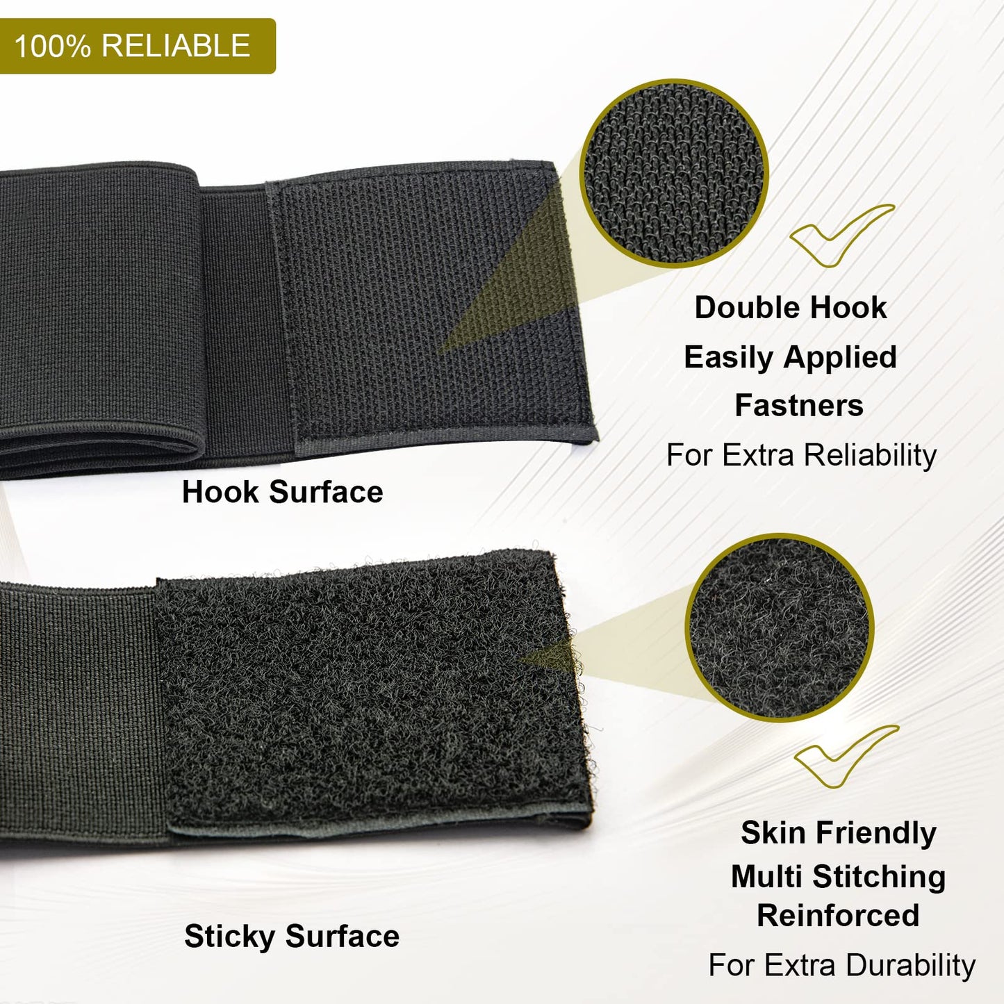 Correas elásticas para vendaje para máquina de belleza, almohadillas para orejas de tela, vendajes de repuesto, banda para almohadillas para orejas de máquina Lipo, 6 bandas, 3 tamaños Elitzia ET2021P