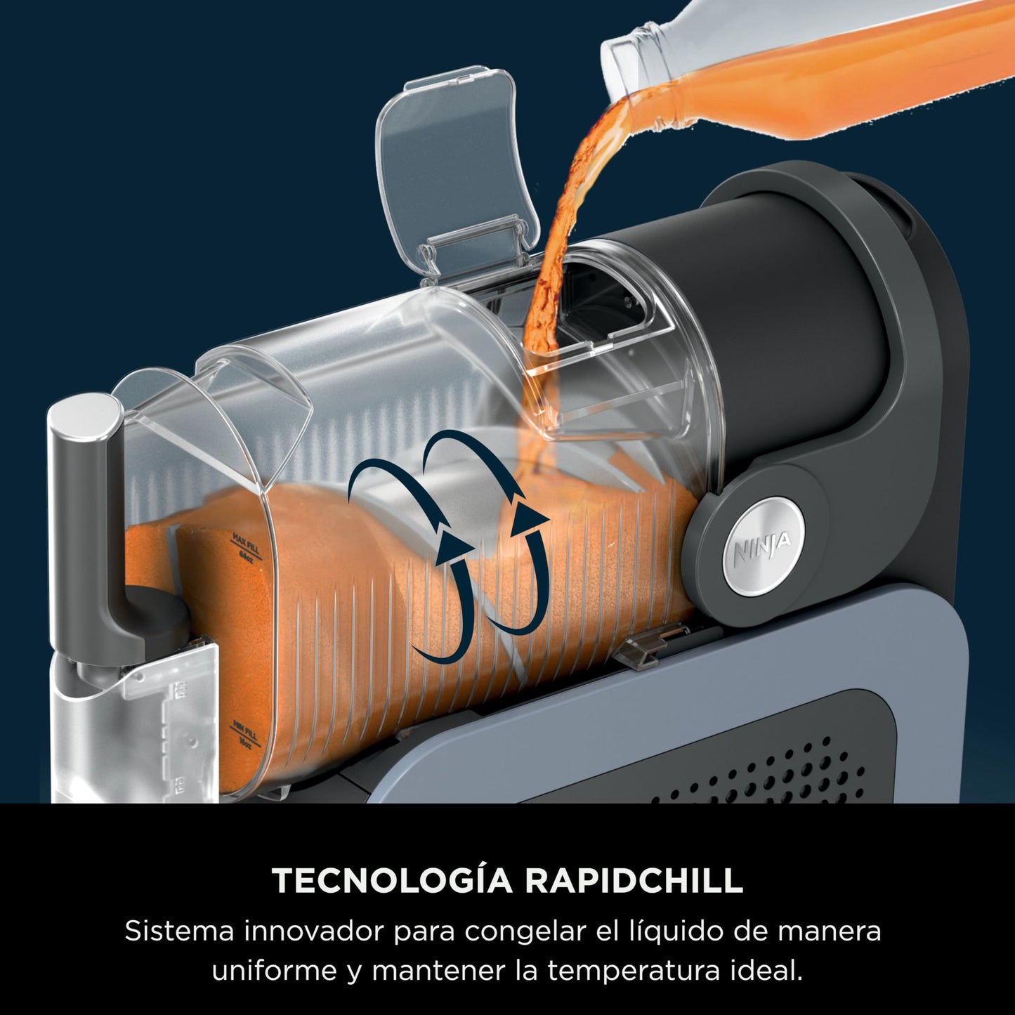 Máquina de Bebidas Congeladas Ninja Negro con Tecnología RapidChill y 5 Programas Automáticos
