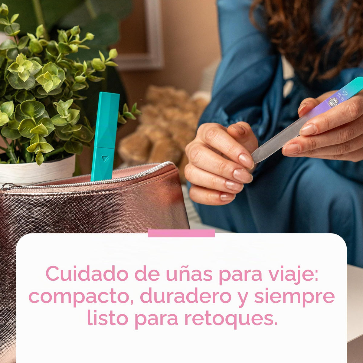 Lima de uñas de cristal con funda, lima de uñas de cristal checo, lima de uñas de manicura para uñas naturales, lima de precisión experta + acabado suave, lima de uñas Bona Fide Beauty Pastel Premium