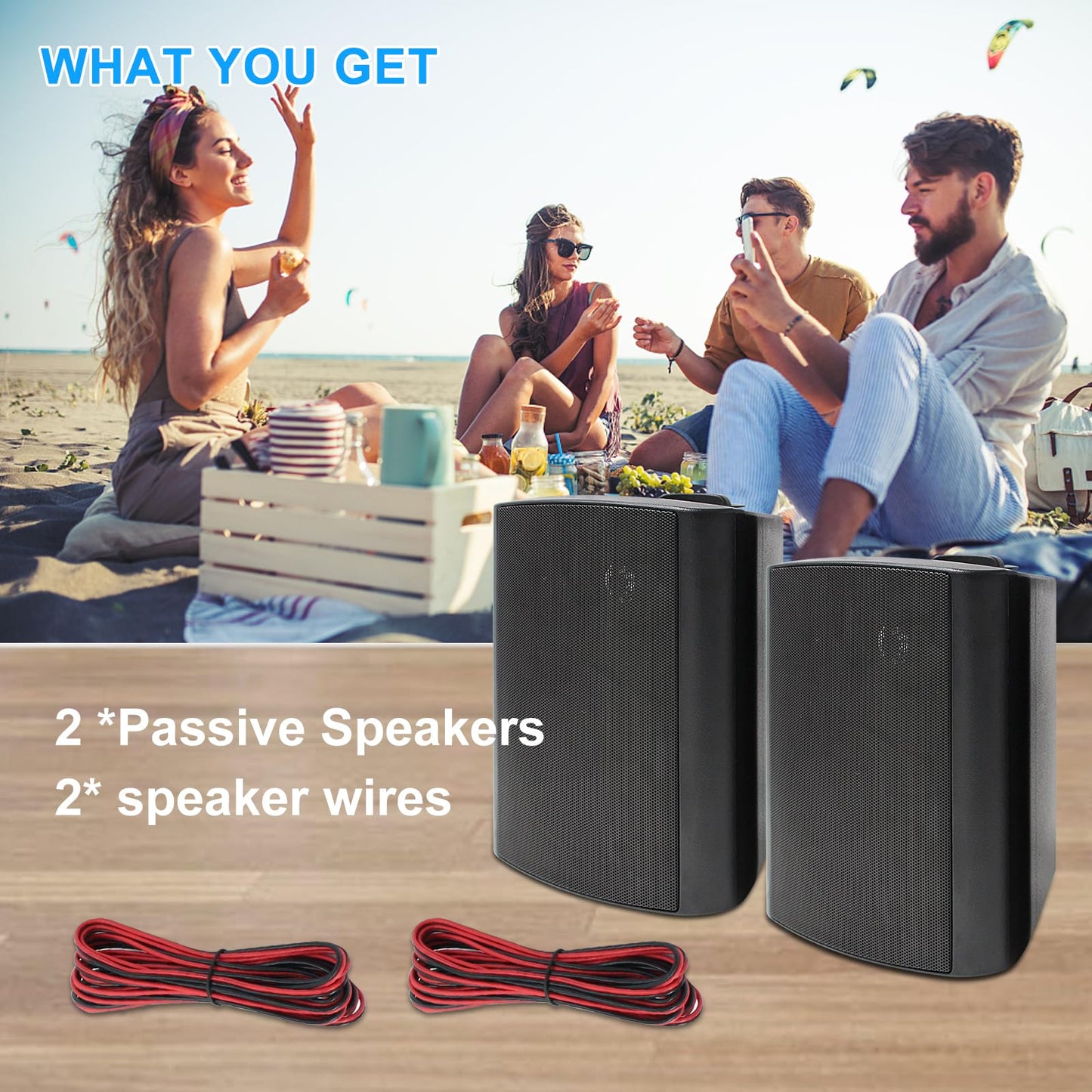 Herdio Bocinas para Exterior,6.5 Pulgadas 400W Altavoces para Exteriores, Resistente al Agua, Adecuado para el hogar, Patio, Terraza,Patio Trasero，Durabilidad en Todo Tipo de Clima (Negros)