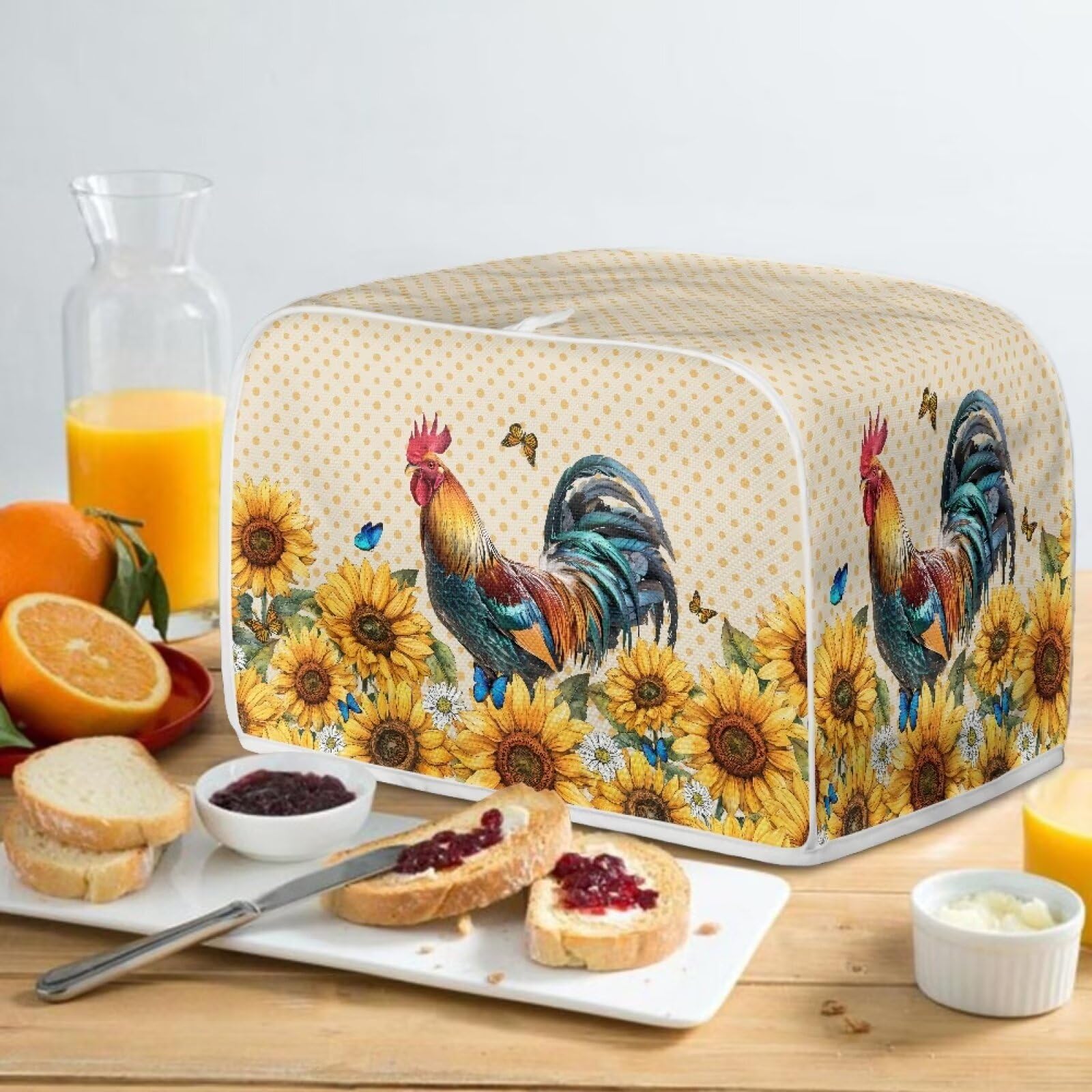 Psesaysky - Cubiertas impermeables para tostador de girasol, para cocina, pequeños electrodomésticos, protección contra el polvo, huellas dactilares, con gancho superior, 2 tostadoras