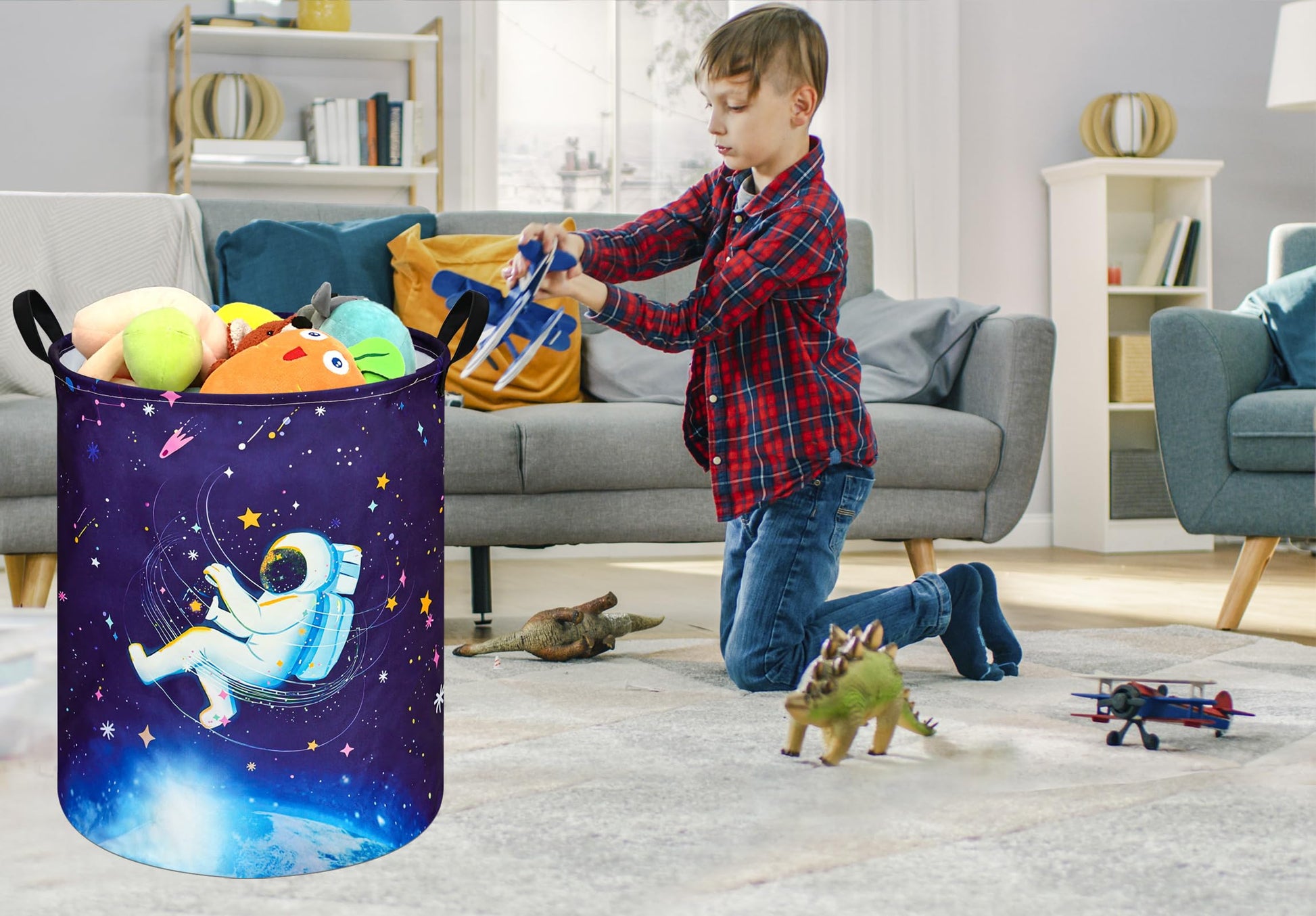ACMUUNI Cesta de ropa con asas para niños, niñas, sala de juguetes, dormitorio, guardería, hogar, cesta de regalo