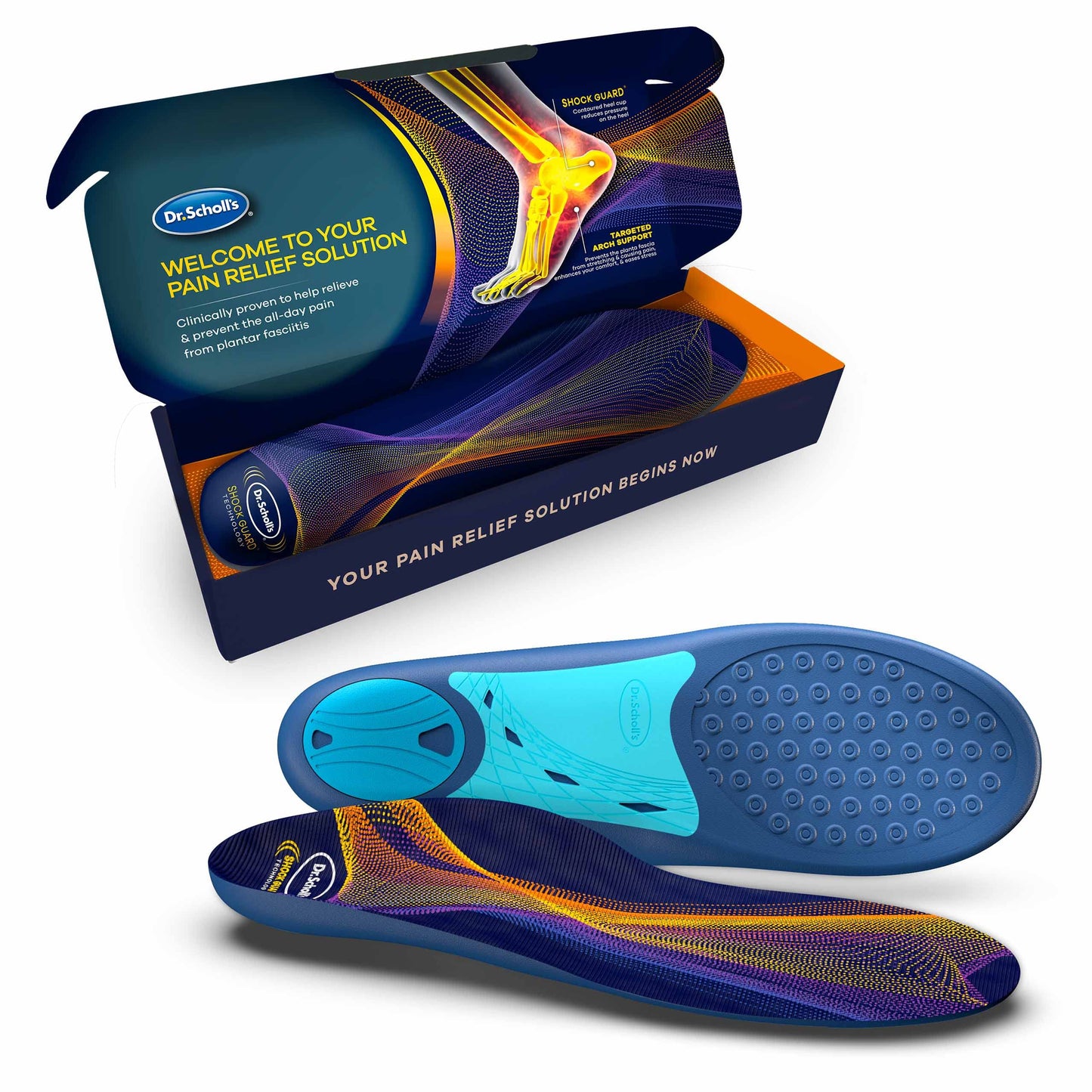 Plantillas Dr. Scholl's alivio del dolor fascitis plantar soporte de arco Hombre Mujer