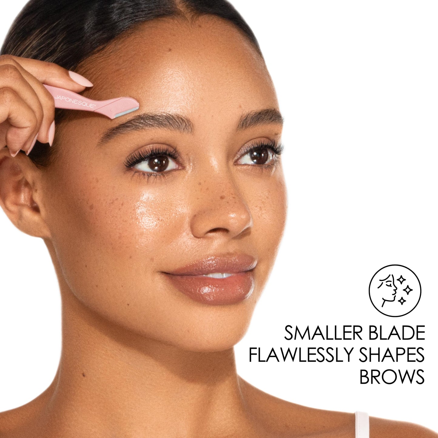 Japonesque- Mini afeitadoras de retoque - Juego de herramientas de dermaplaning de tamaño de viaje - Kit de 3 mini afeitadoras de viaje, afeitadora dermaplaning de una hoja fija para mujeres