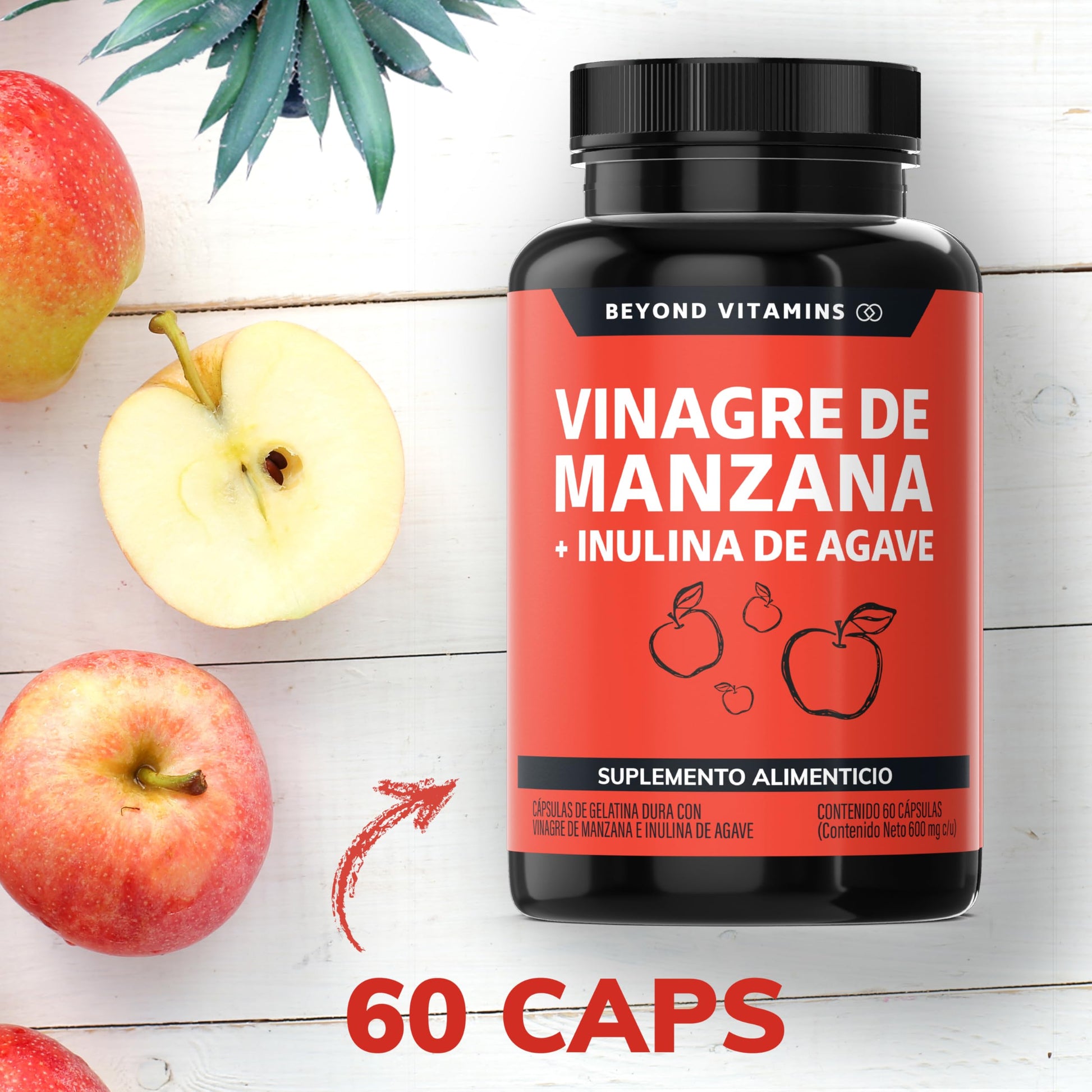 Vinagre de Manzana Daily Life en Cápsulas sin Azúcar con Inulina de Agave