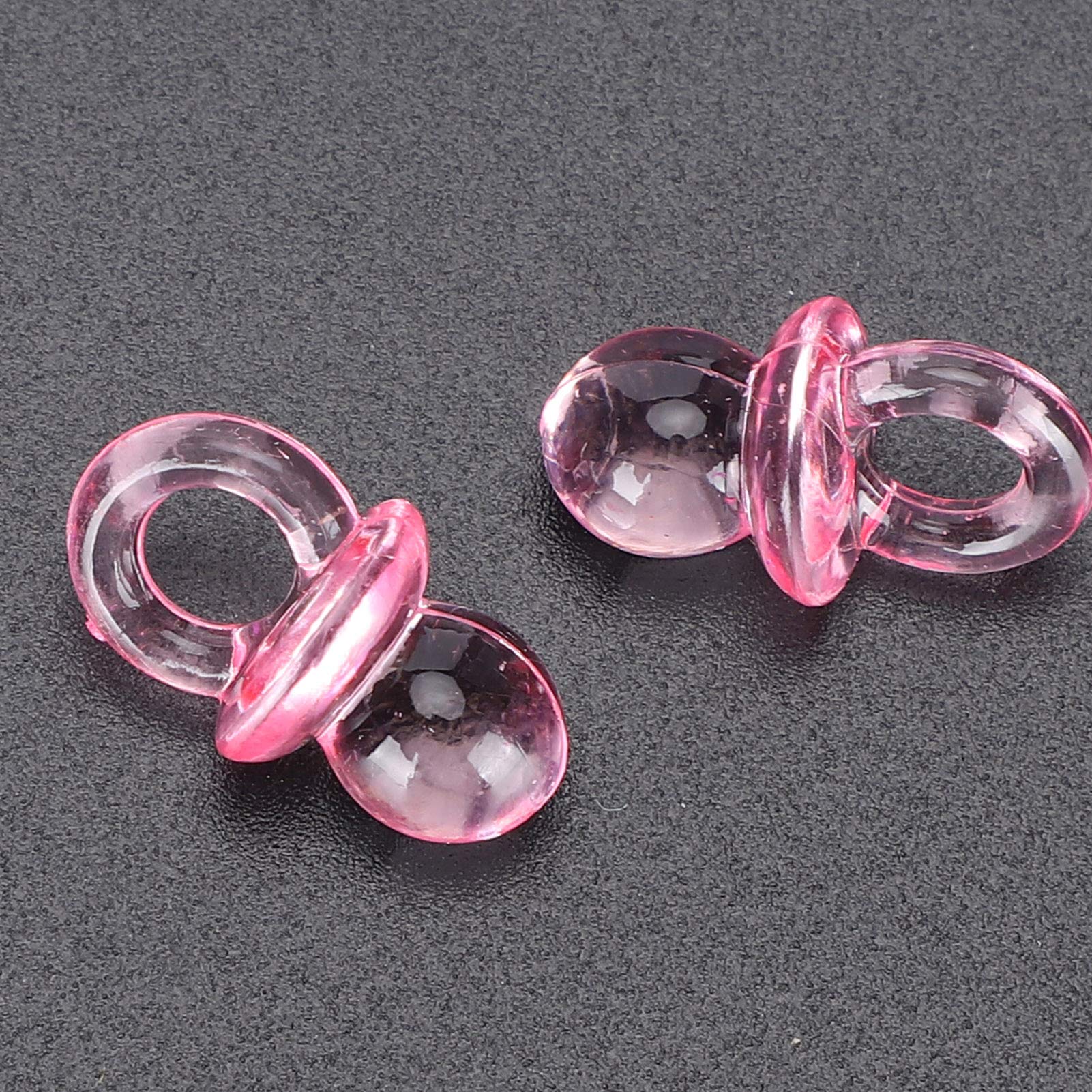 Chupetes de Acrílico para Decoraciones Rosado 200 Piezas