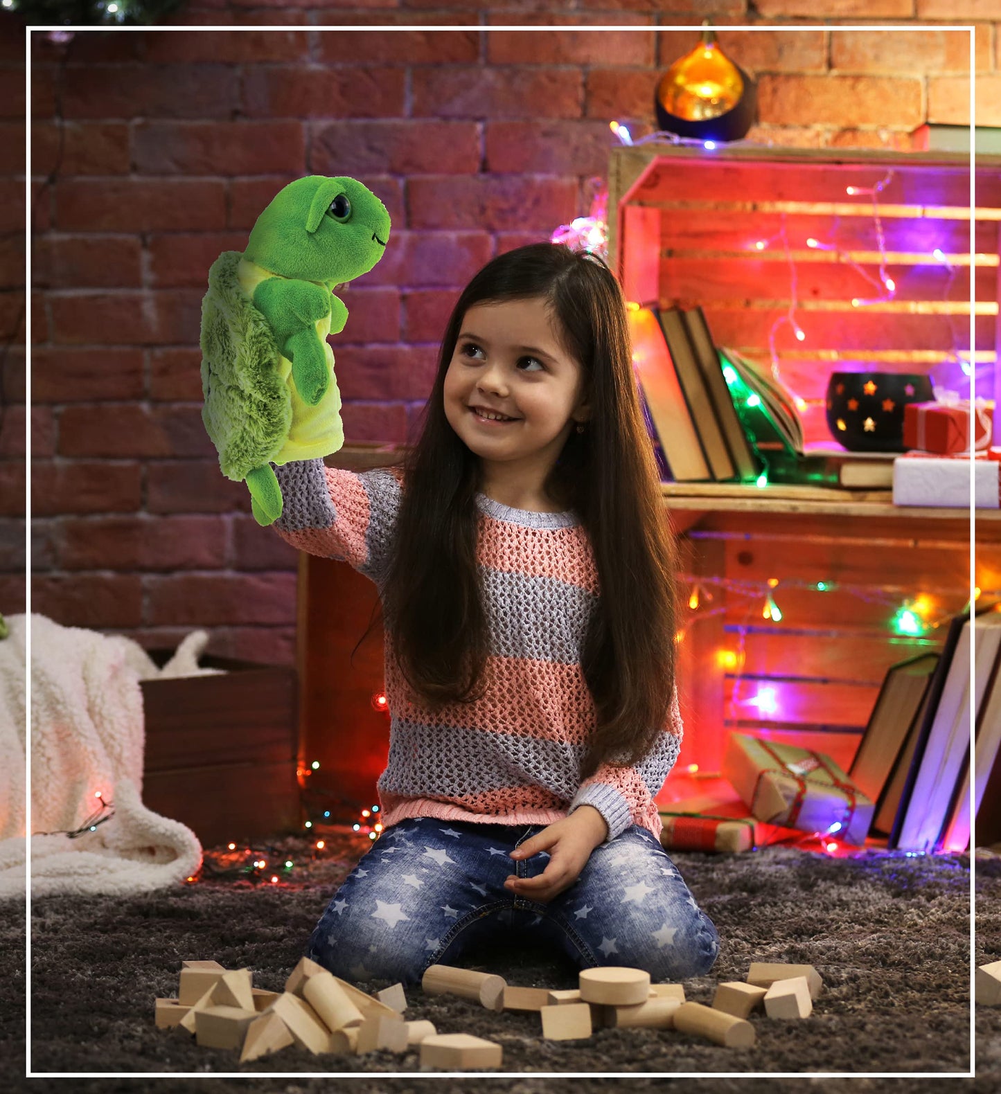 Títere de Mano de Peluche Súper Suave Tortuga Marina